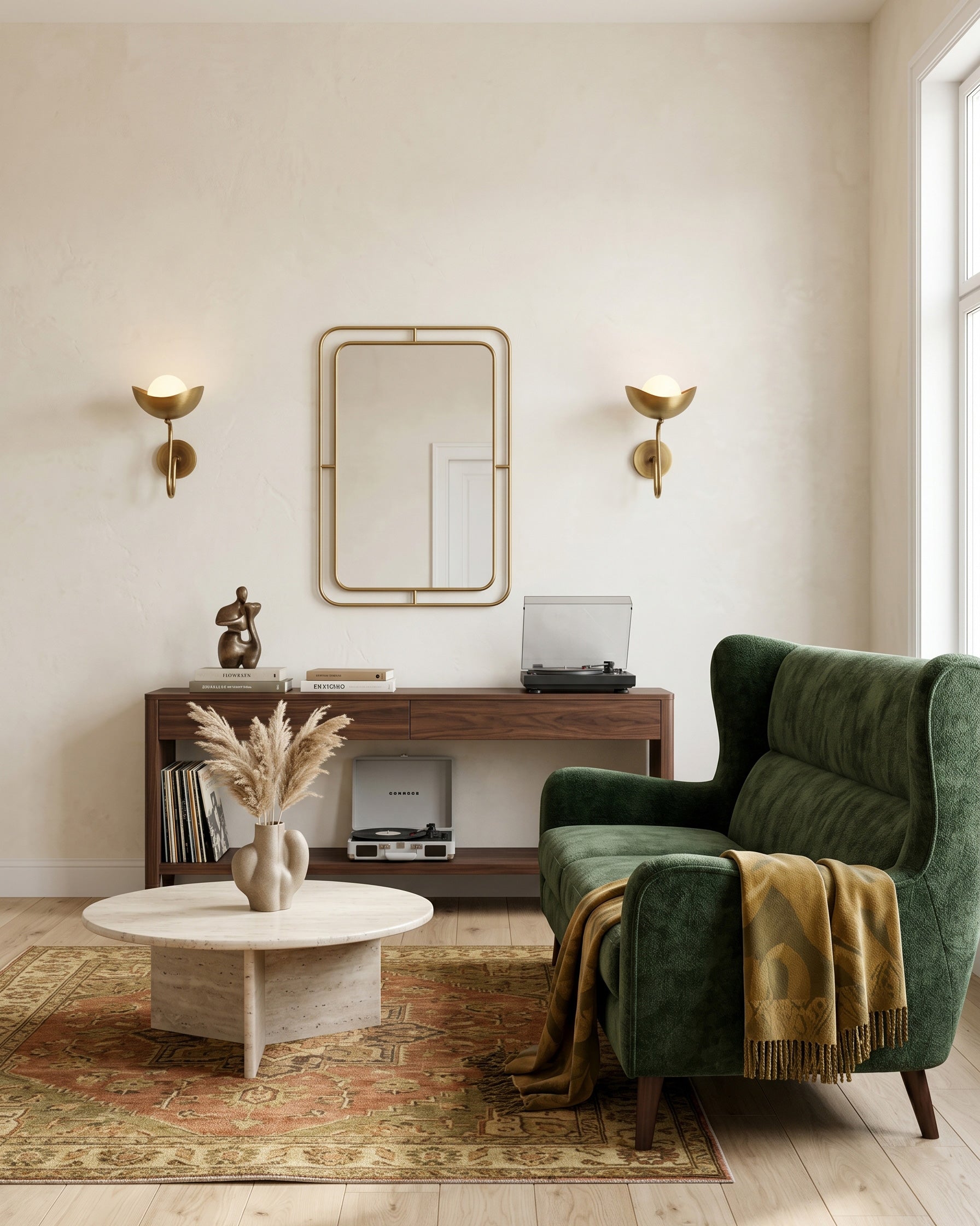 Oren Brass Globe Wall Sconce