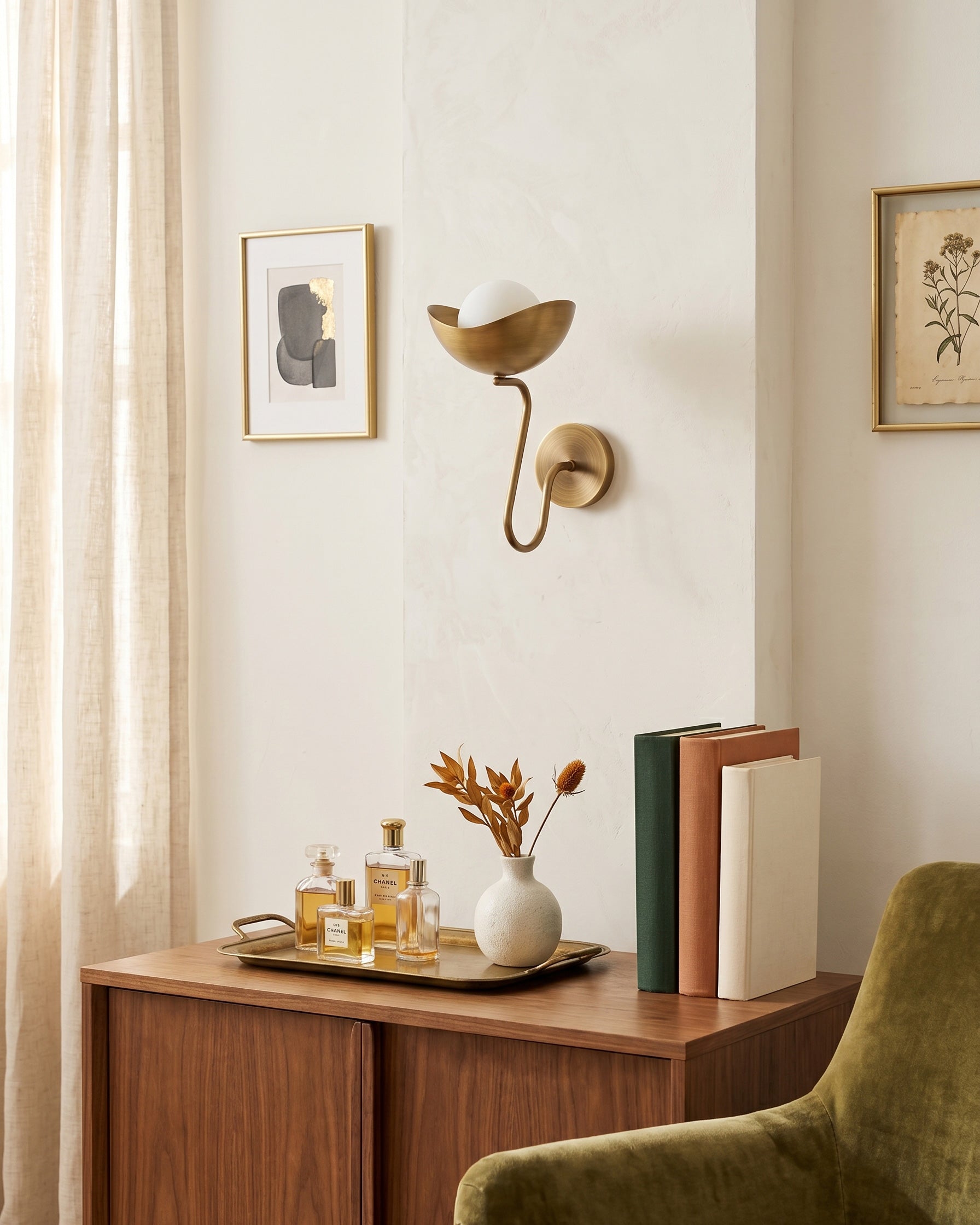 Oren Brass Globe Wall Sconce