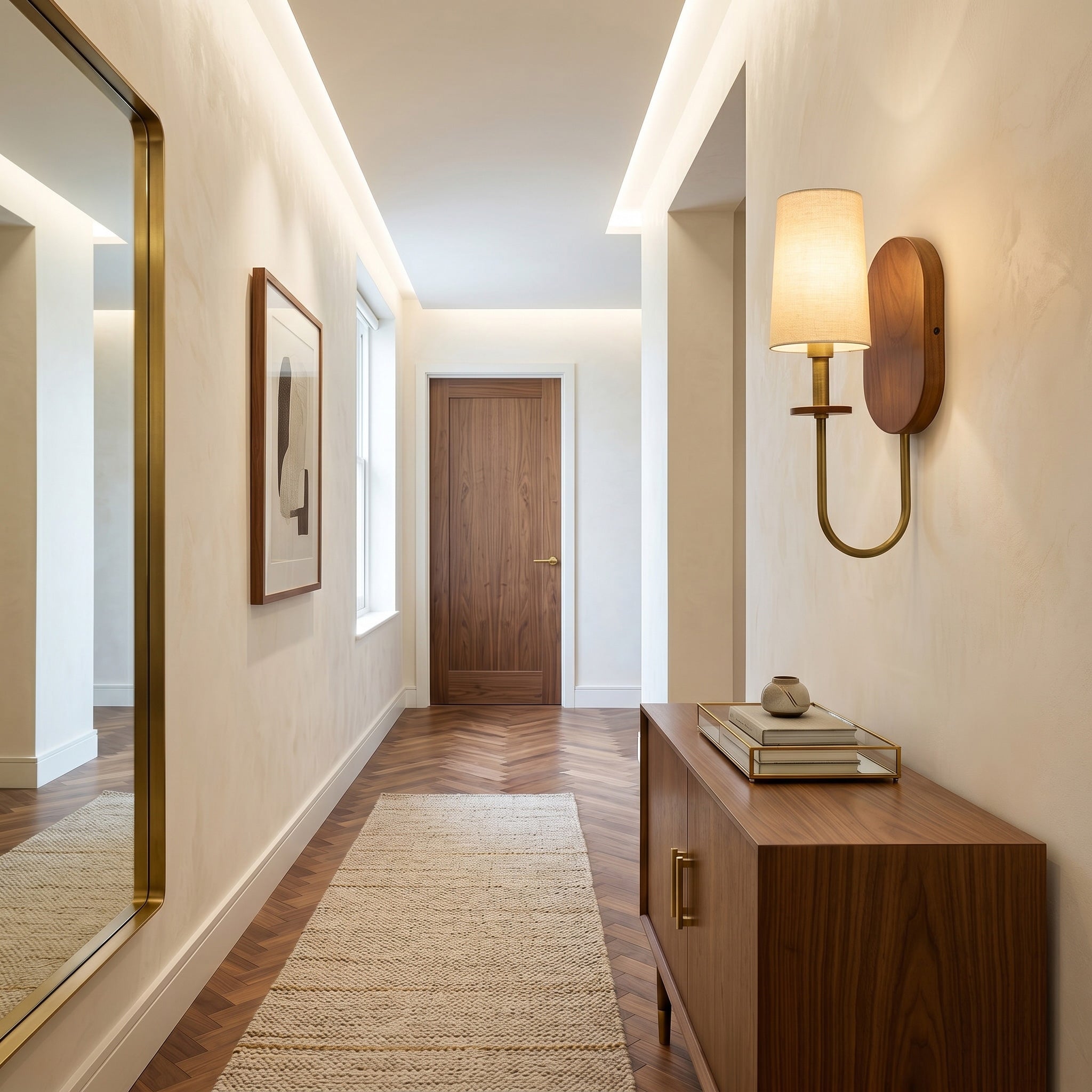Orson Walnut Brass Wall Sconce