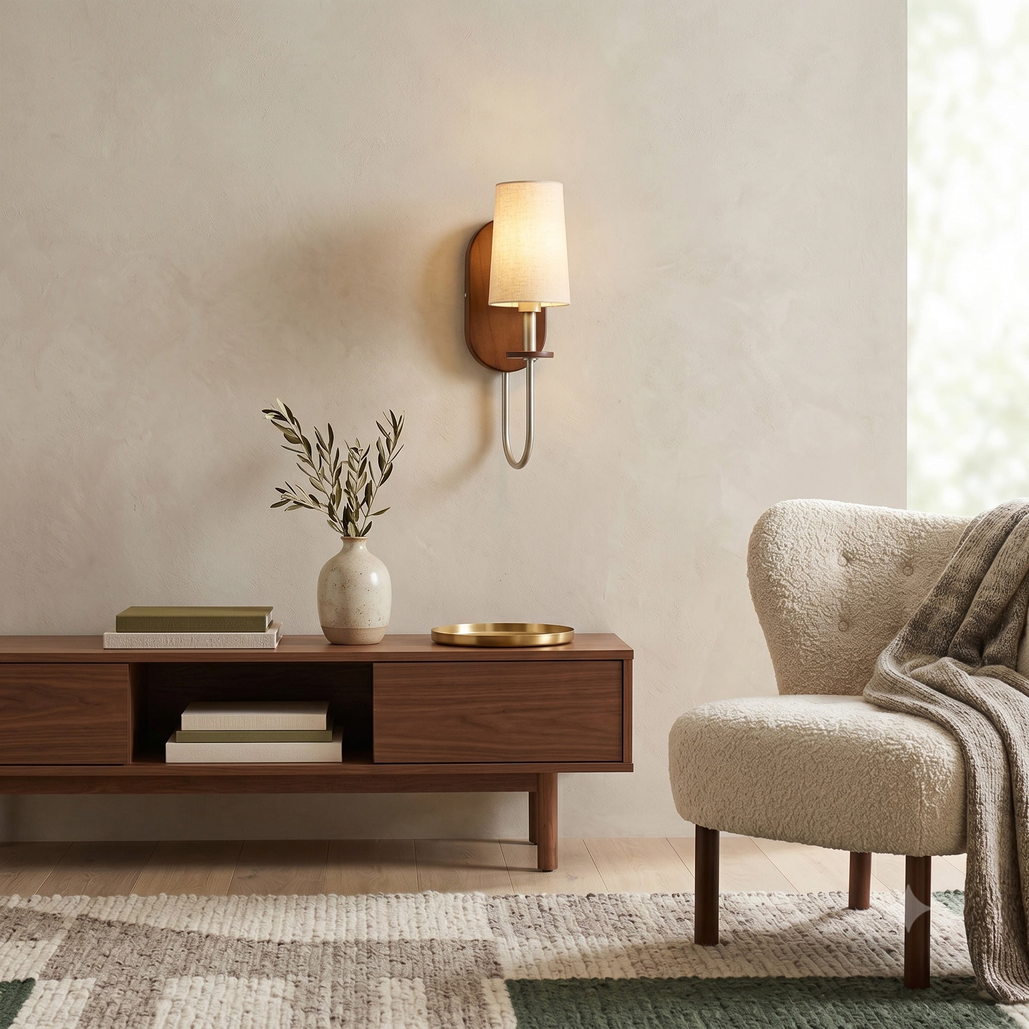 Orson Walnut Brass Wall Sconce