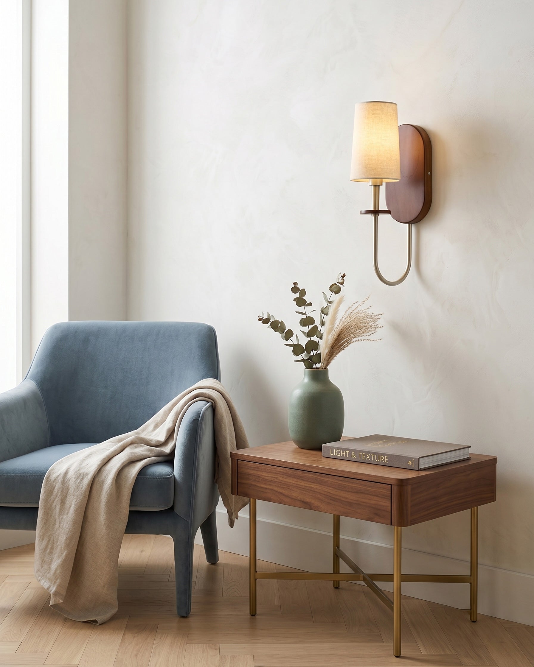 Orson Walnut Brass Wall Sconce
