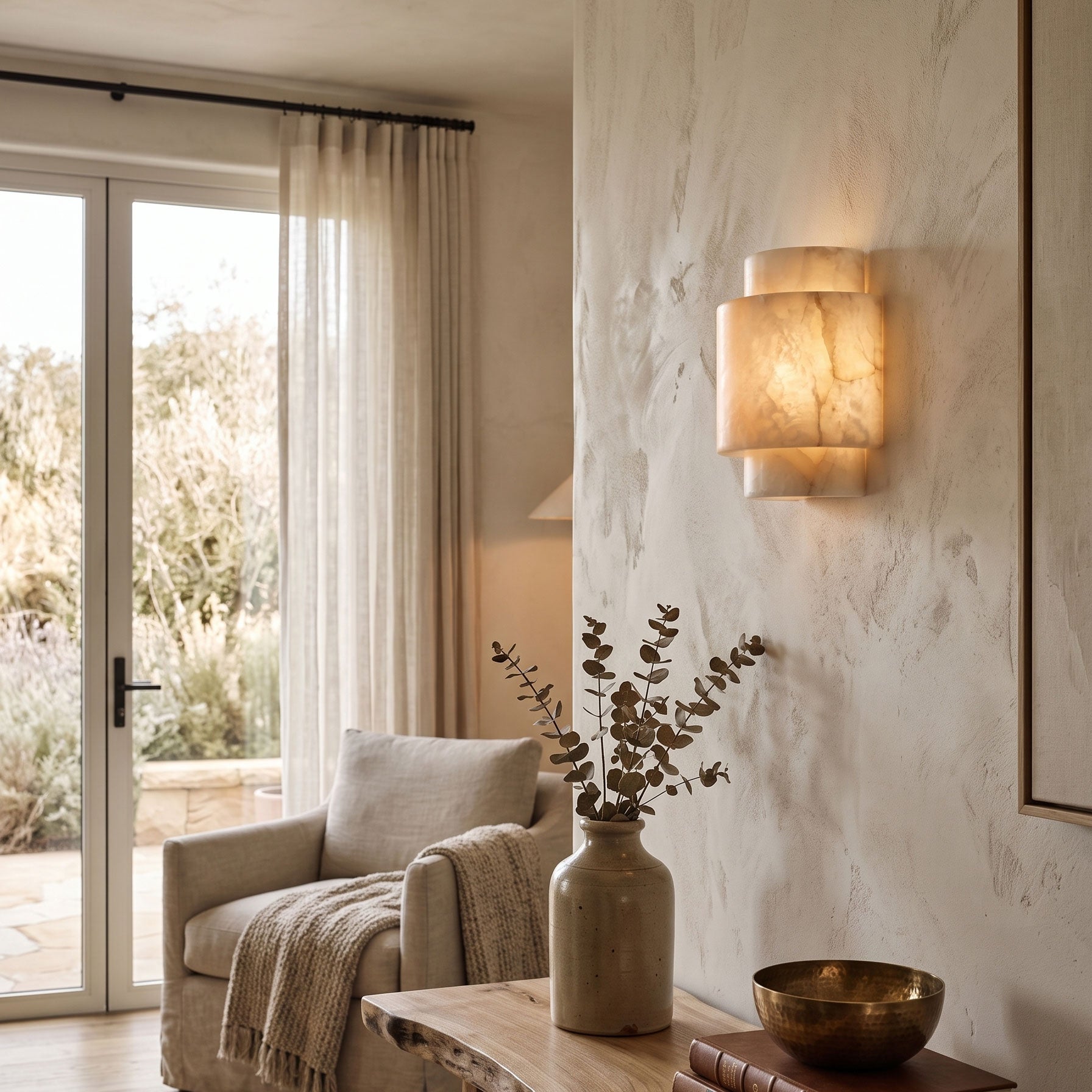 Osiris Tiered Alabaster Wall Sconce