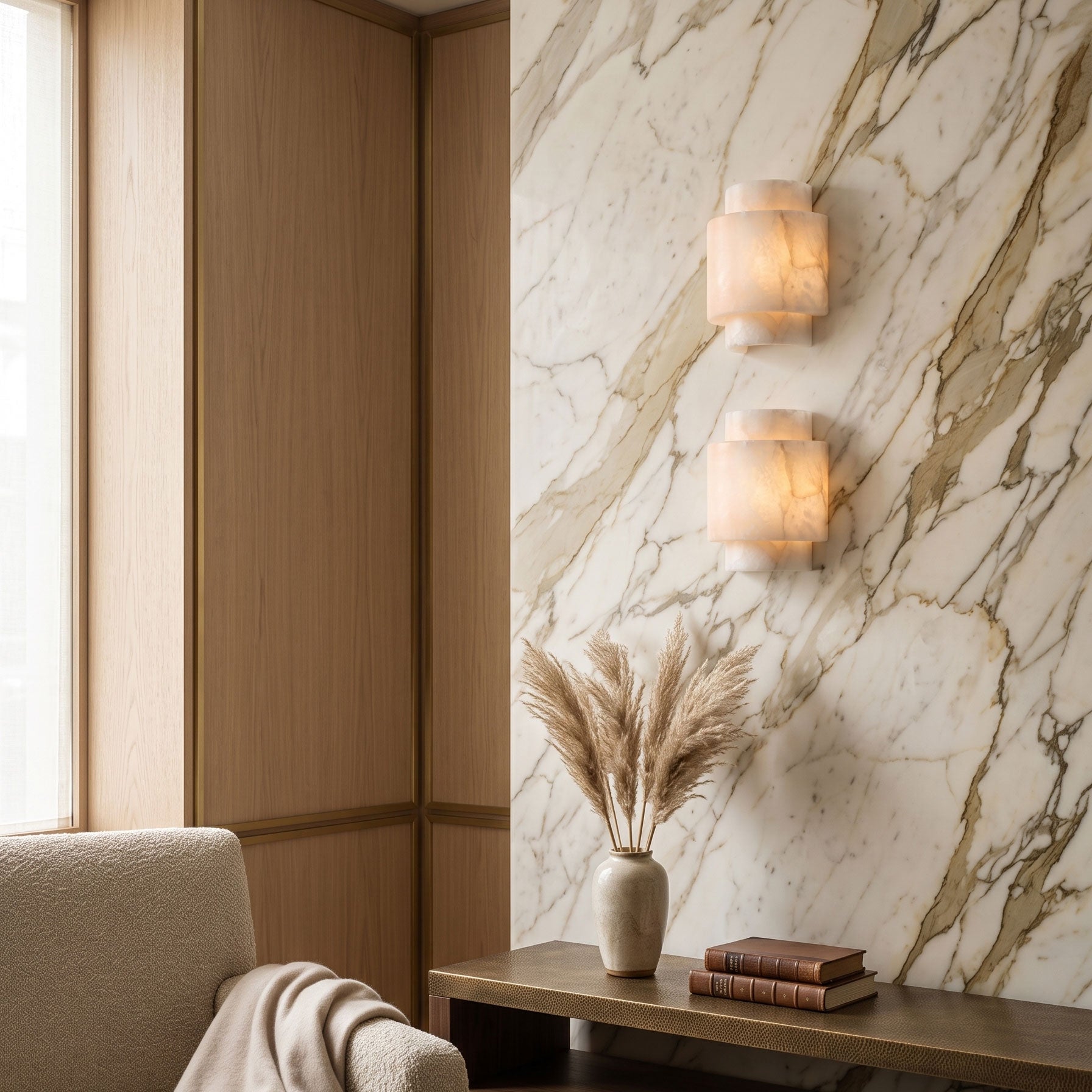 Osiris Tiered Alabaster Wall Sconce