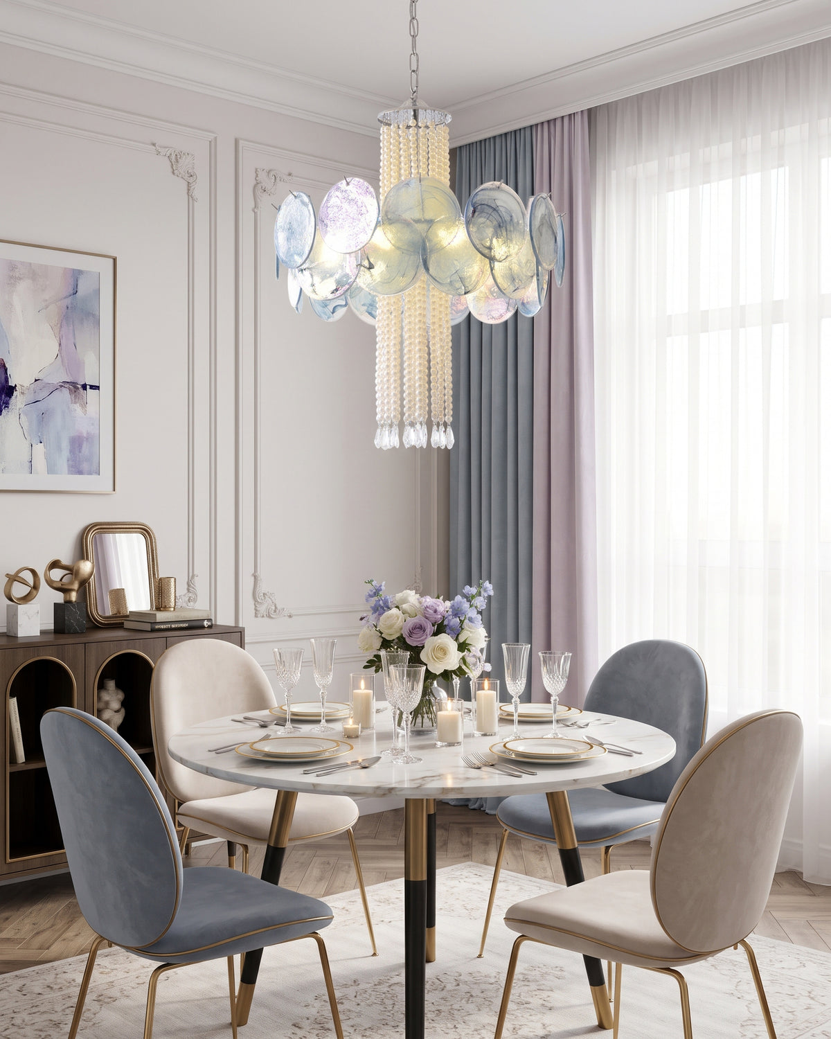 Oswin Agate Glass Beaded Chandelier