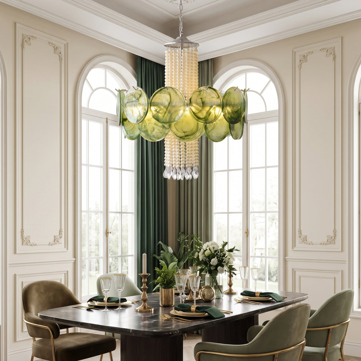 Oswin Agate Glass Beaded Chandelier