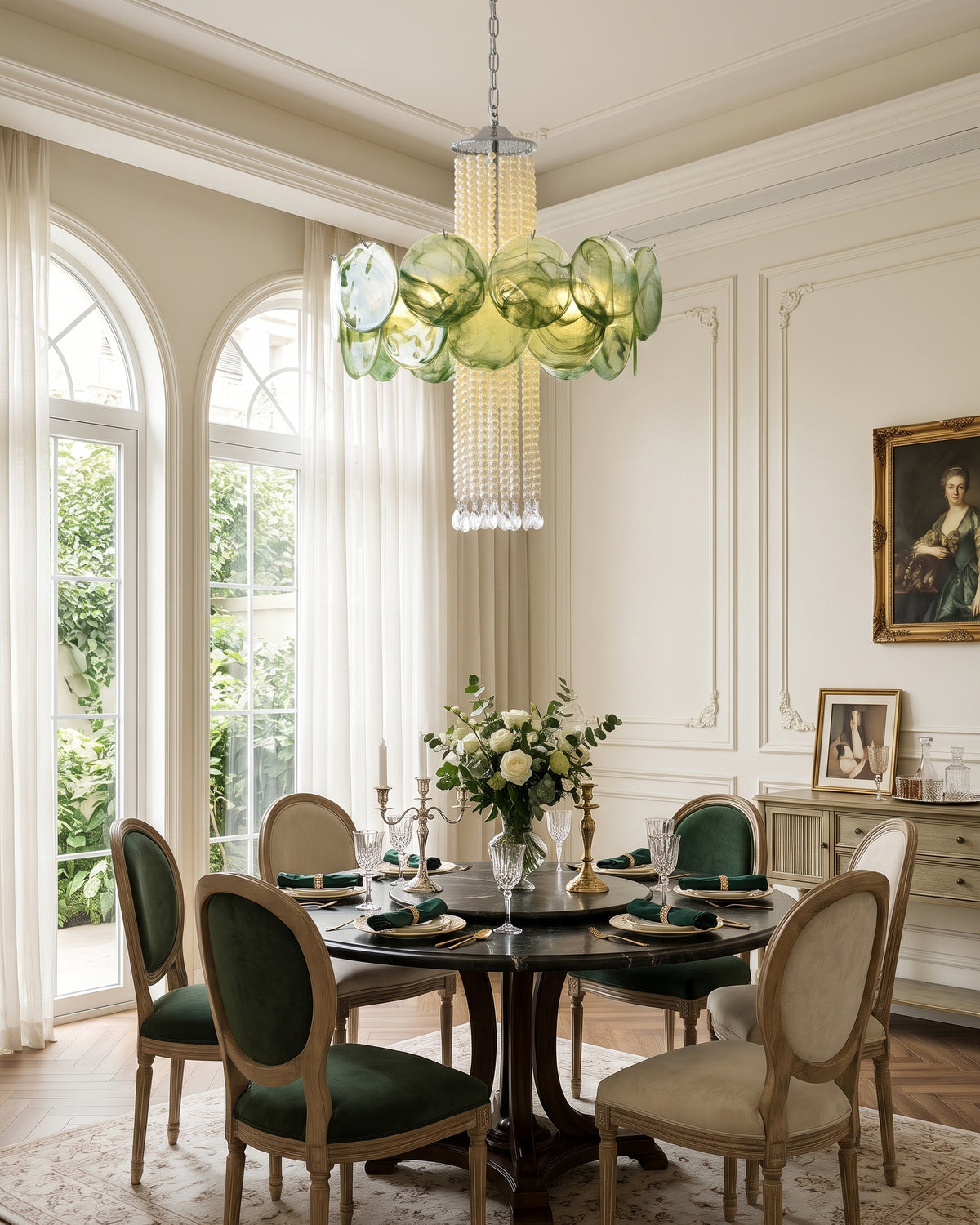 Oswin Agate Glass Beaded Chandelier