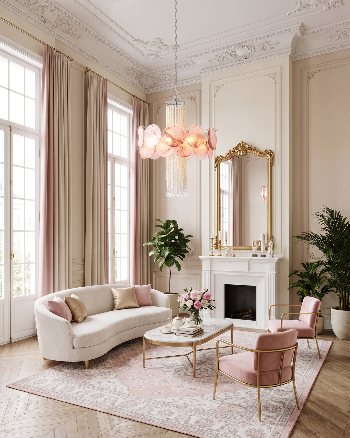 Oswin Agate Glass Beaded Chandelier