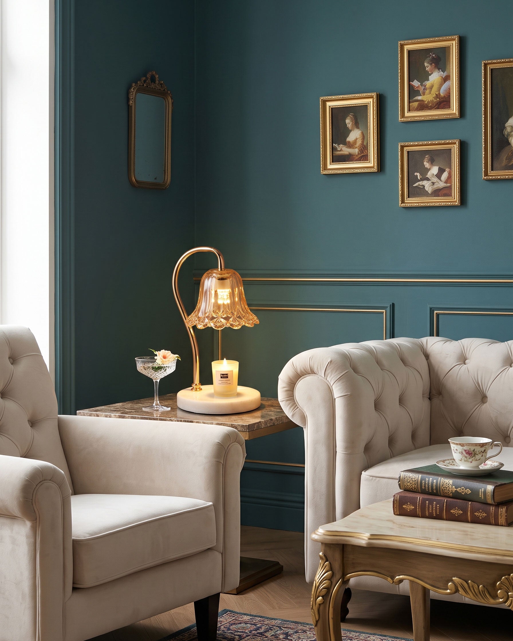Peregrine Marble Candle Table Lamp