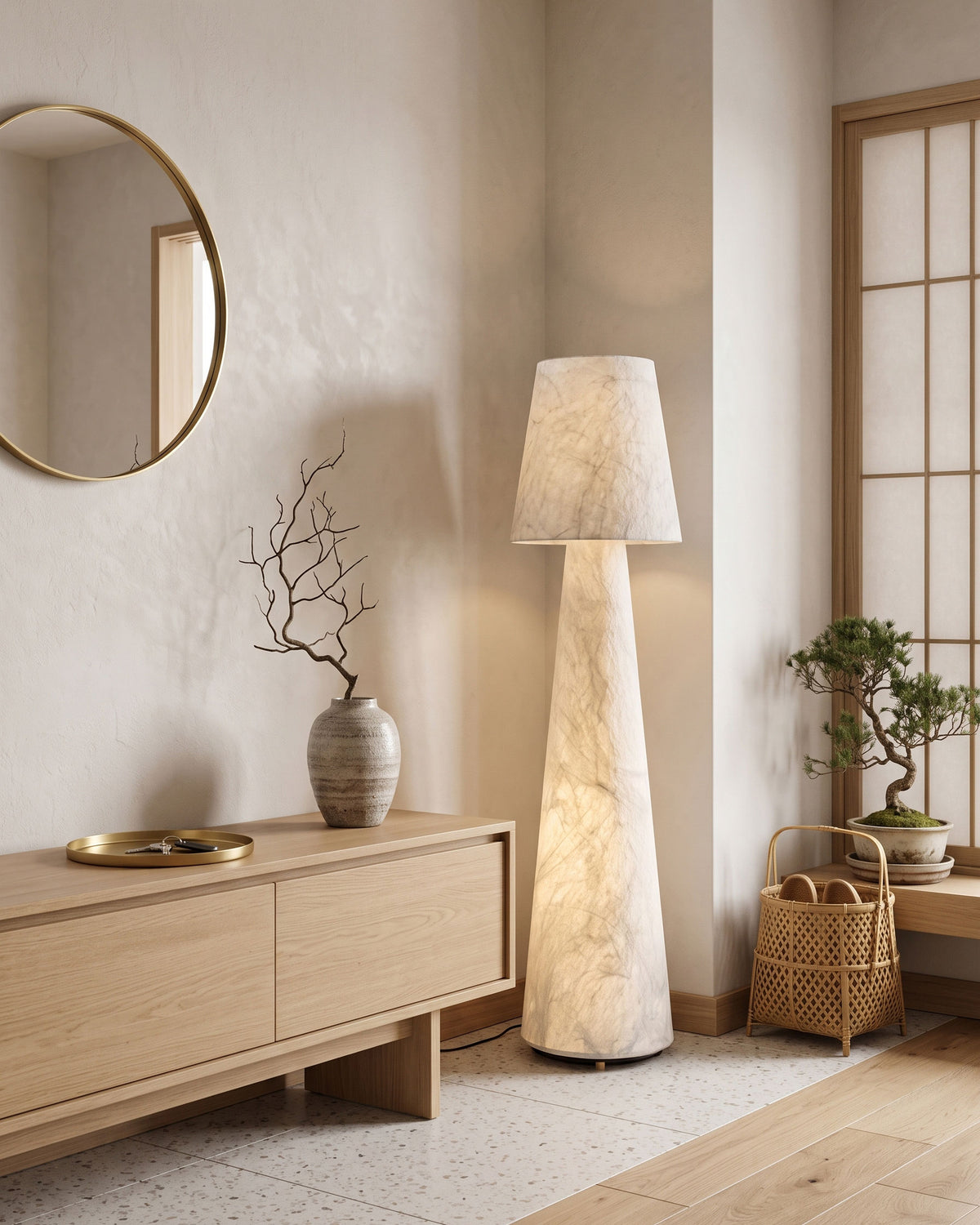 Quentin Mulberry Silk Floor Lamp