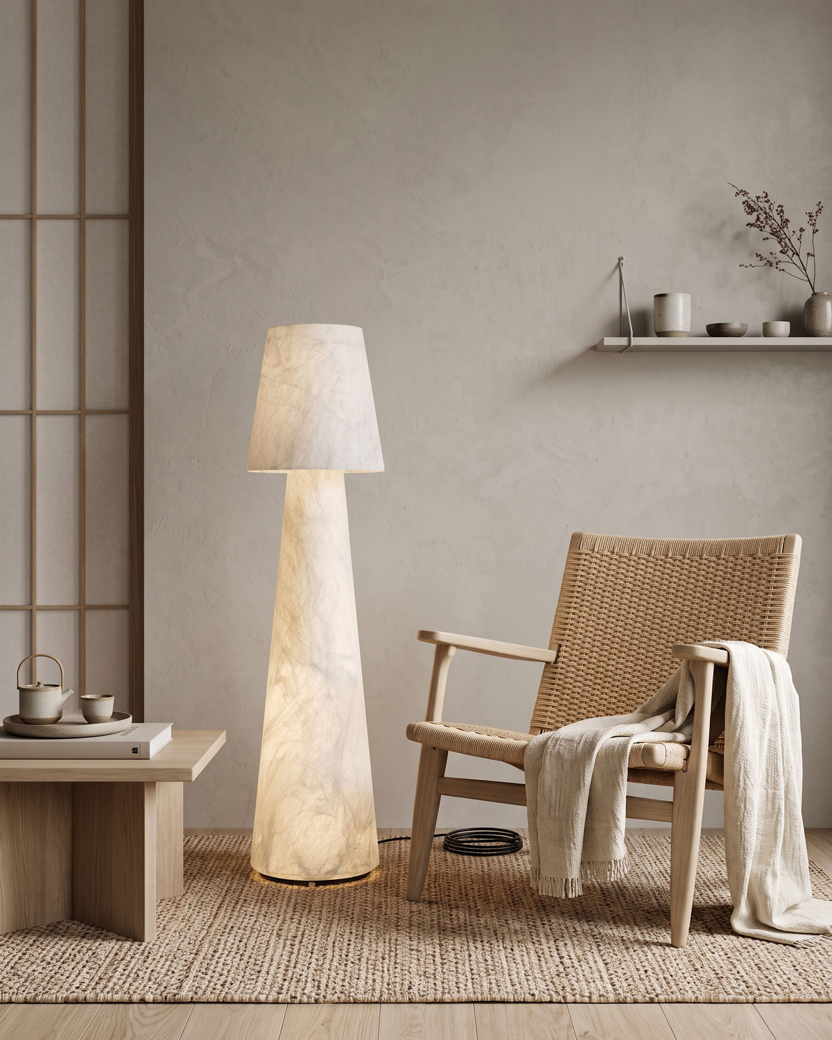 Quentin Mulberry Silk Floor Lamp