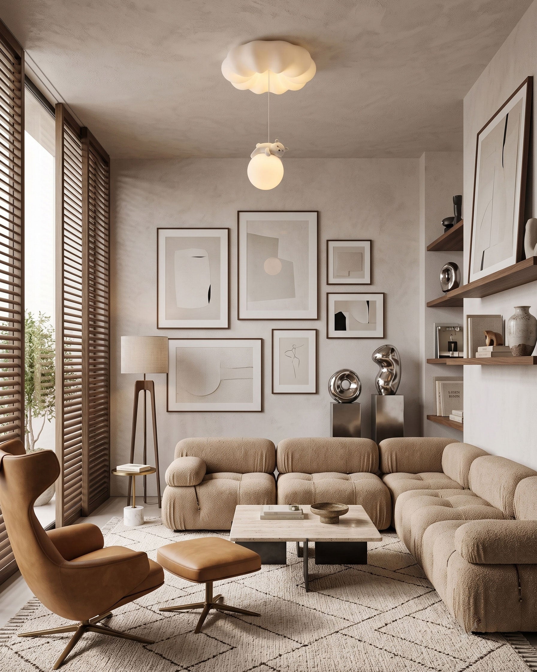 Quinlan Bear Semi-Flush Mount