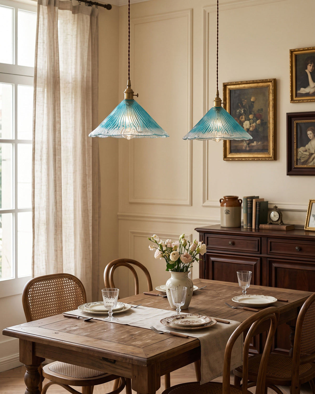 Quintin Pleated Cone Pendant Light – detail 8