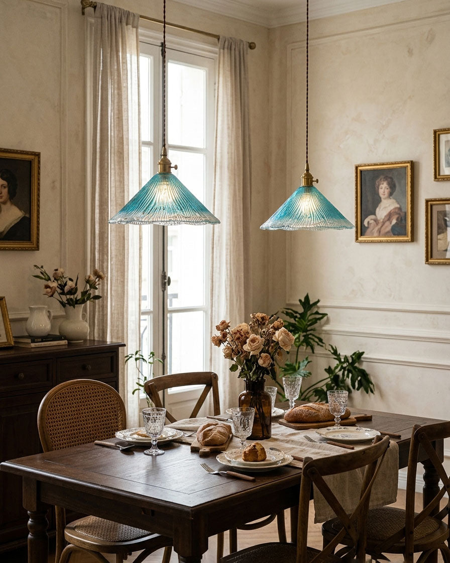 Quintin Pleated Cone Pendant Light – detail 5