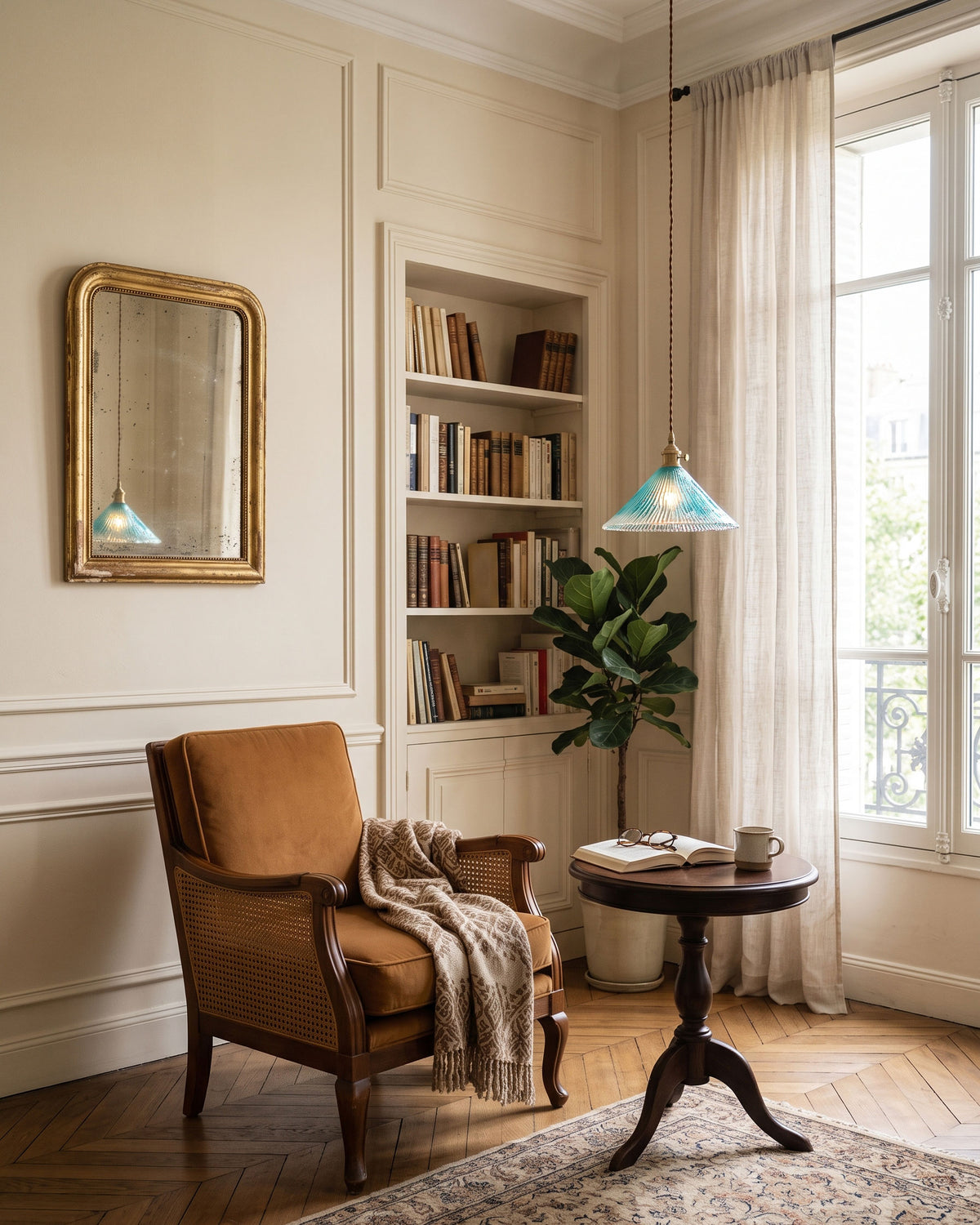 Quintin Pleated Cone Pendant Light – detail 16