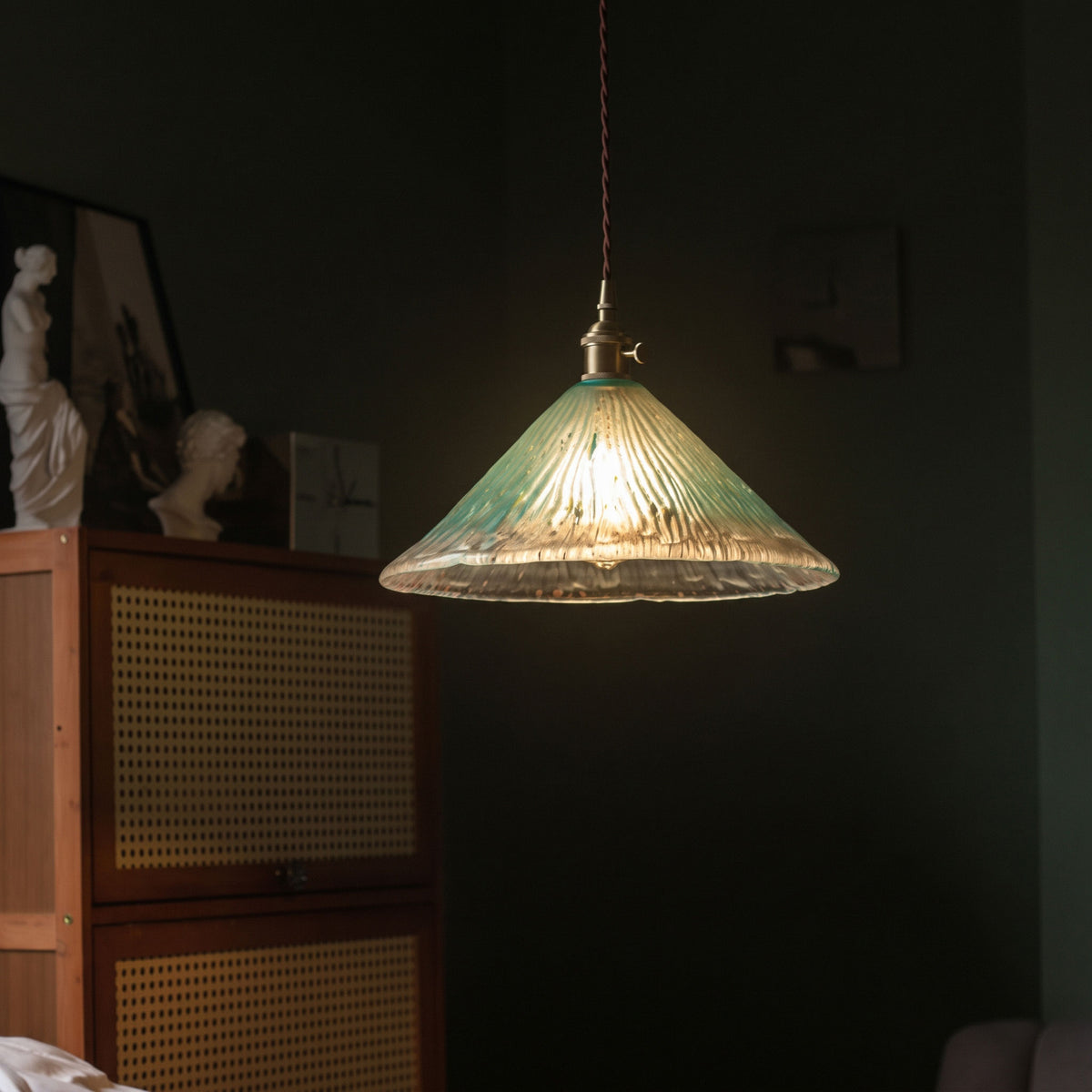 Quintin Pleated Cone Pendant Light – detail 22