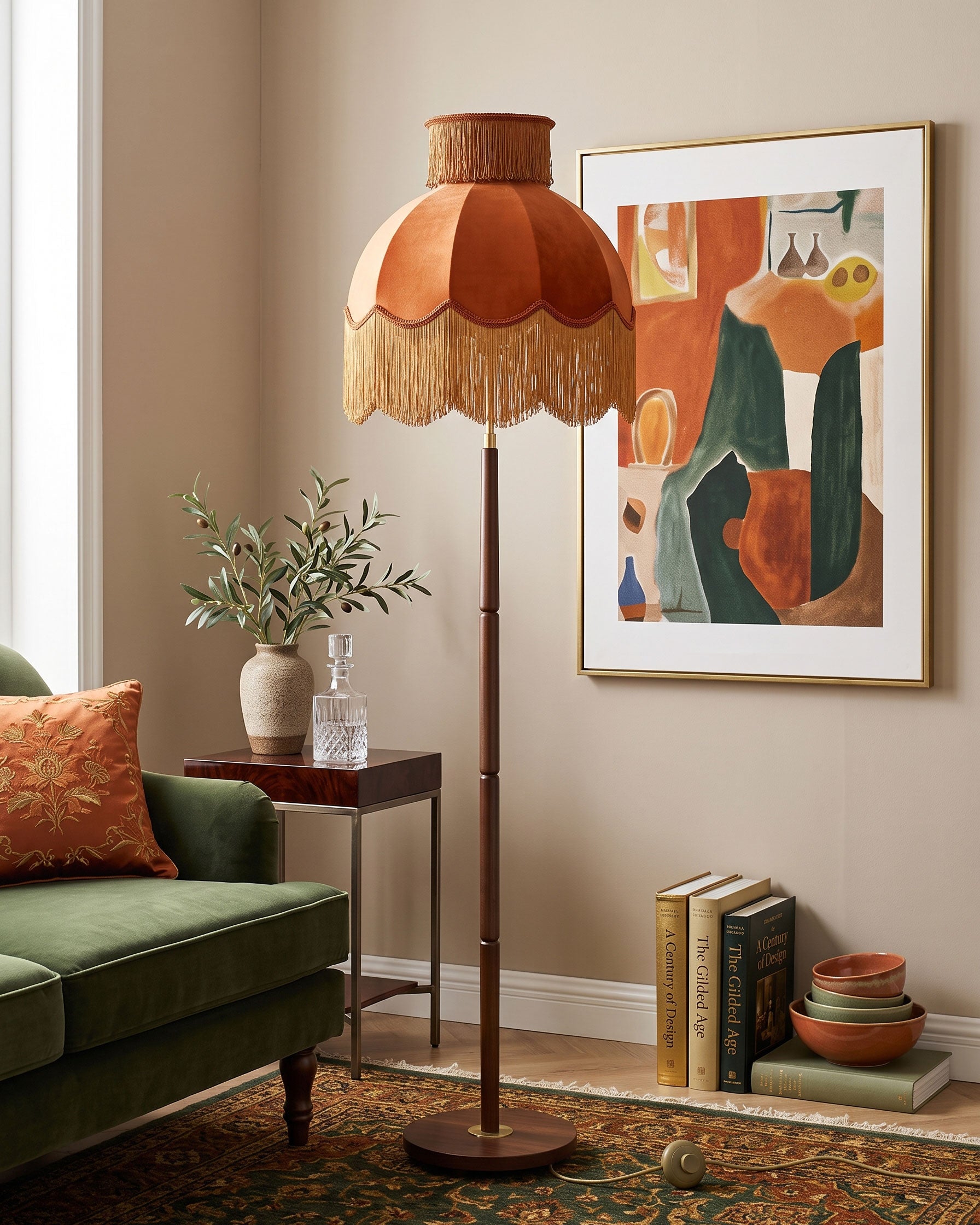 Ramona Velvet Fringe Floor Lamp