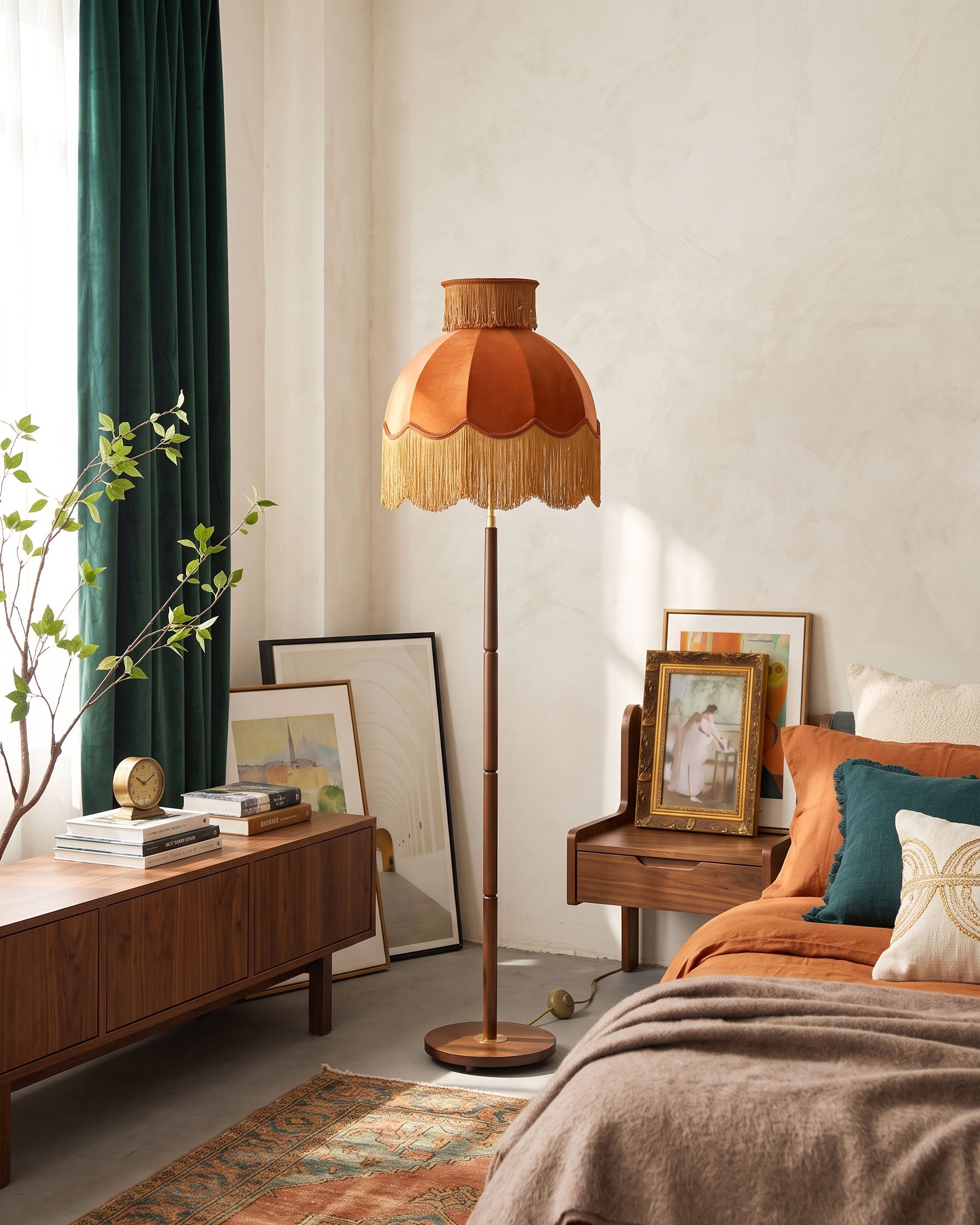 Ramona Velvet Fringe Floor Lamp