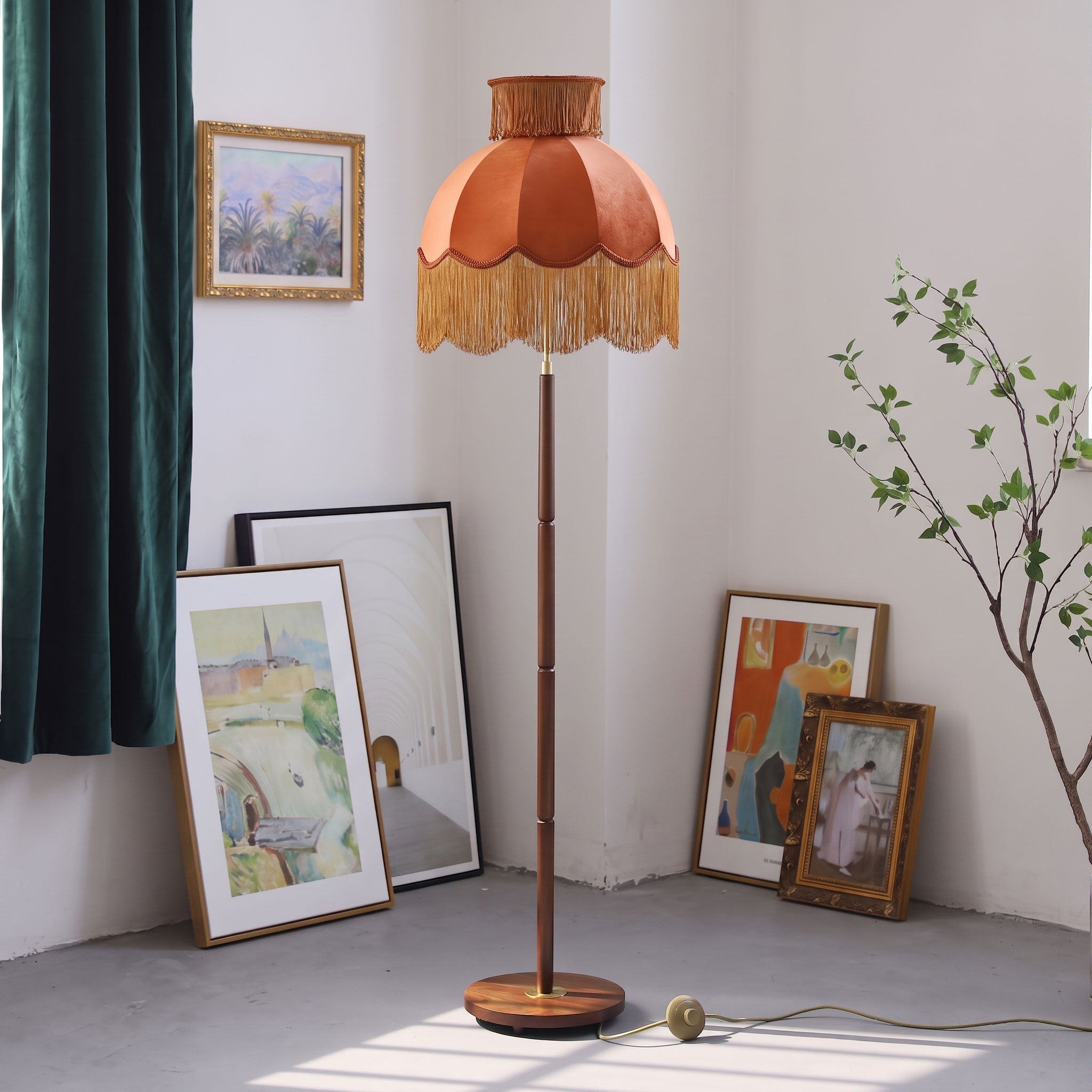 Ramona Velvet Fringe Floor Lamp
