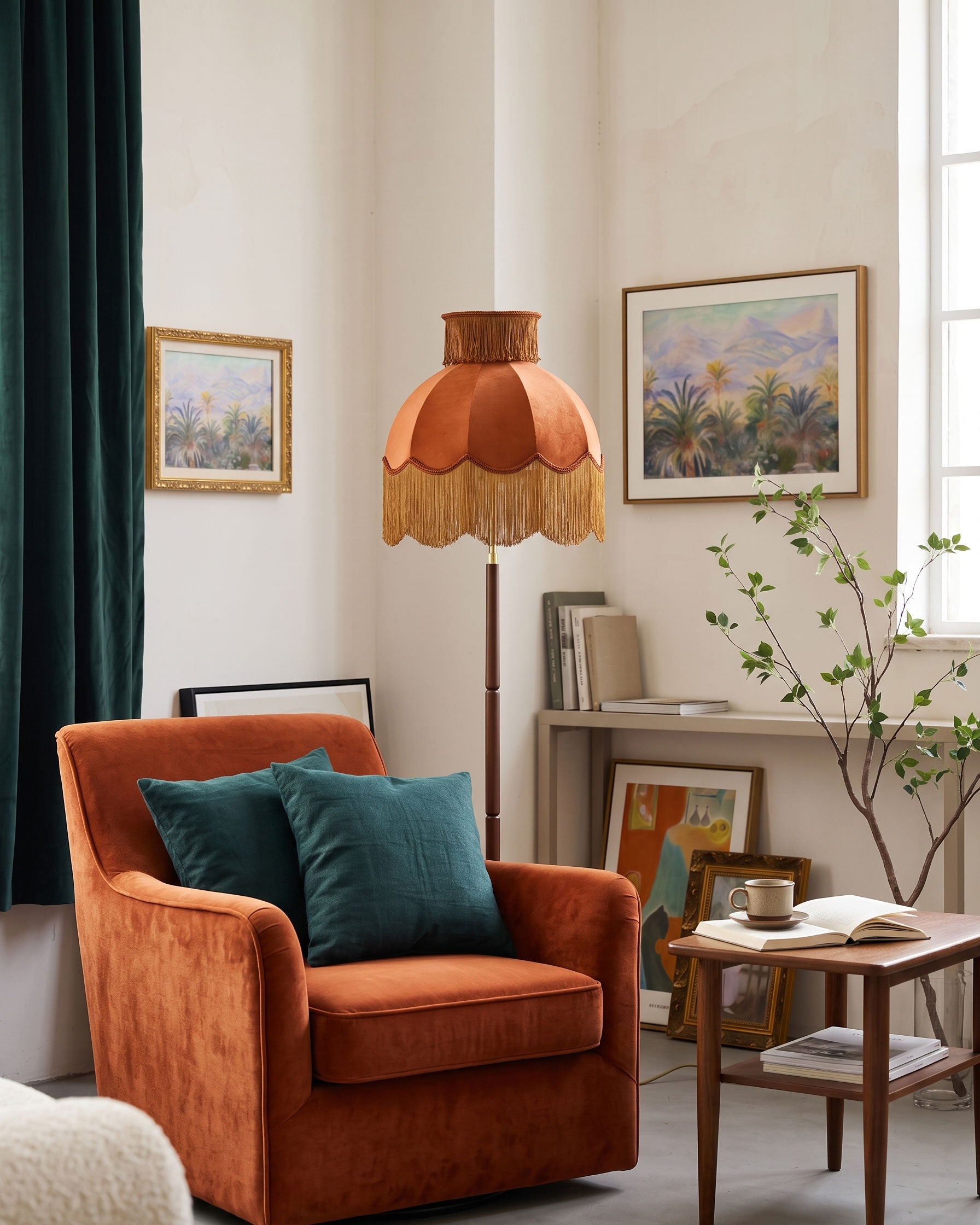 Ramona Velvet Fringe Floor Lamp