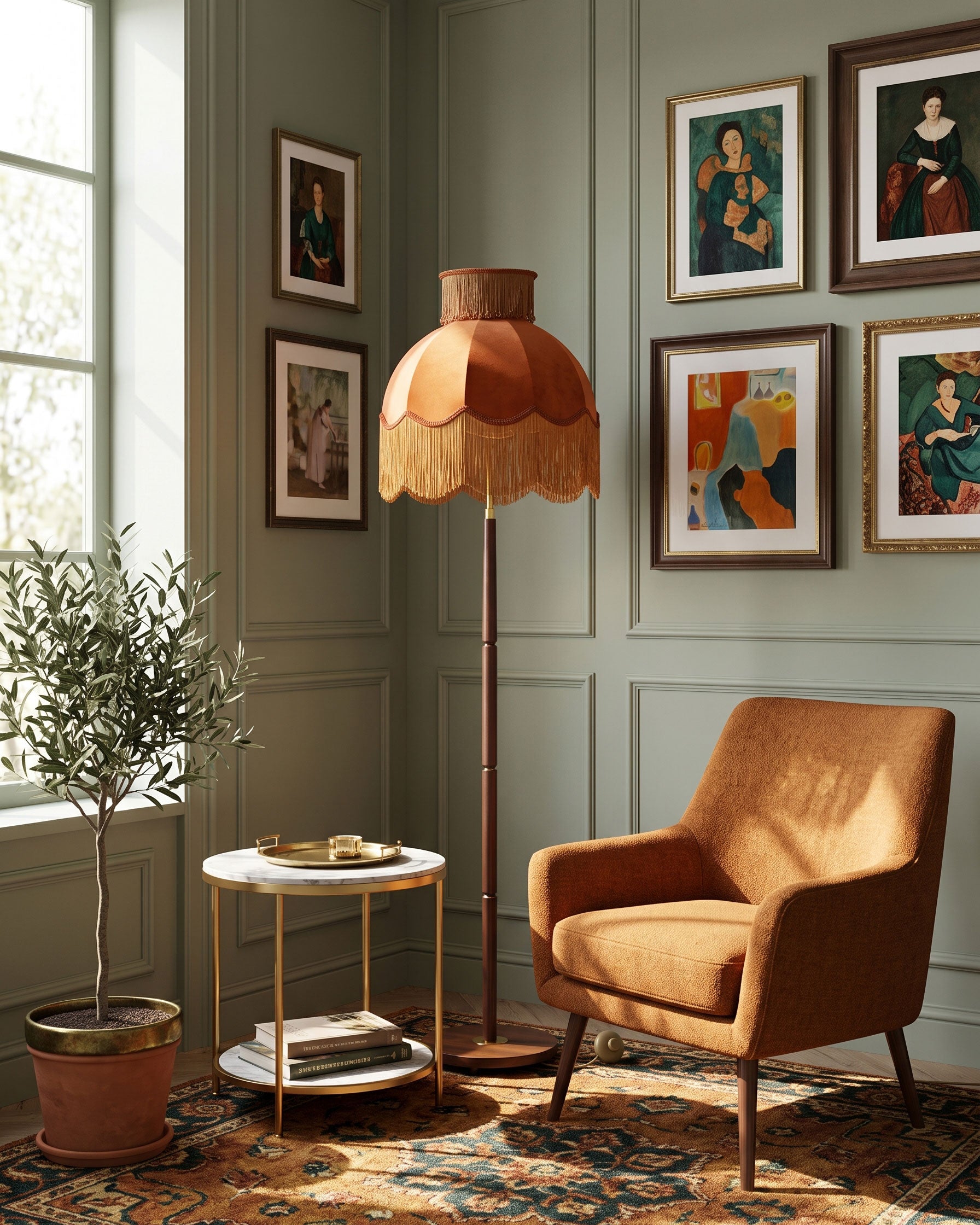 Ramona Velvet Fringe Floor Lamp