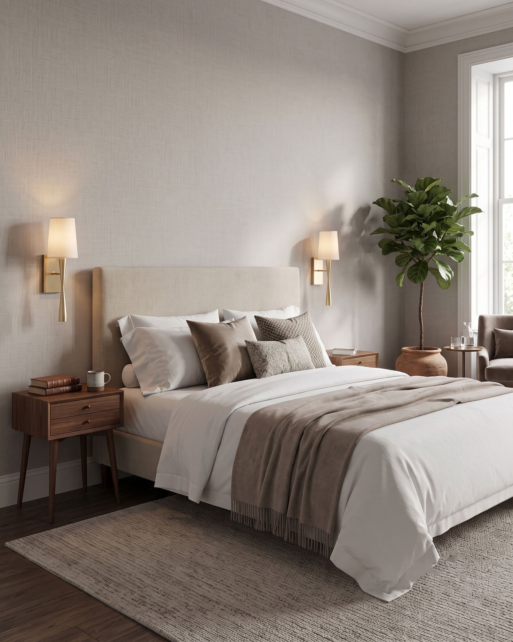 Rhiannon Modern Linen Wall Sconce