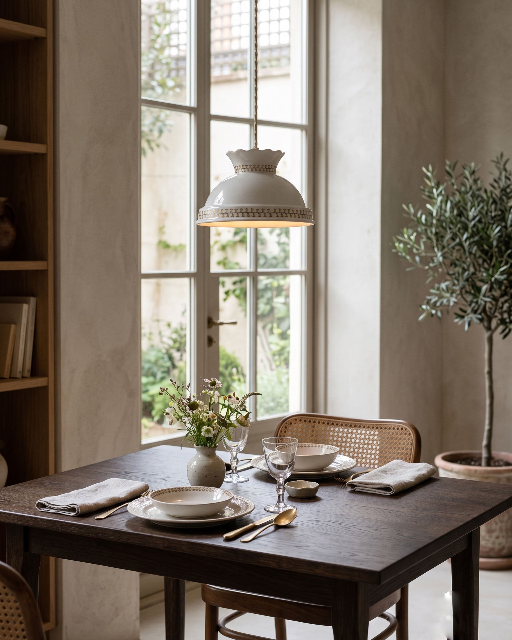 Sibyl Cottage Ceramic Pendant Light