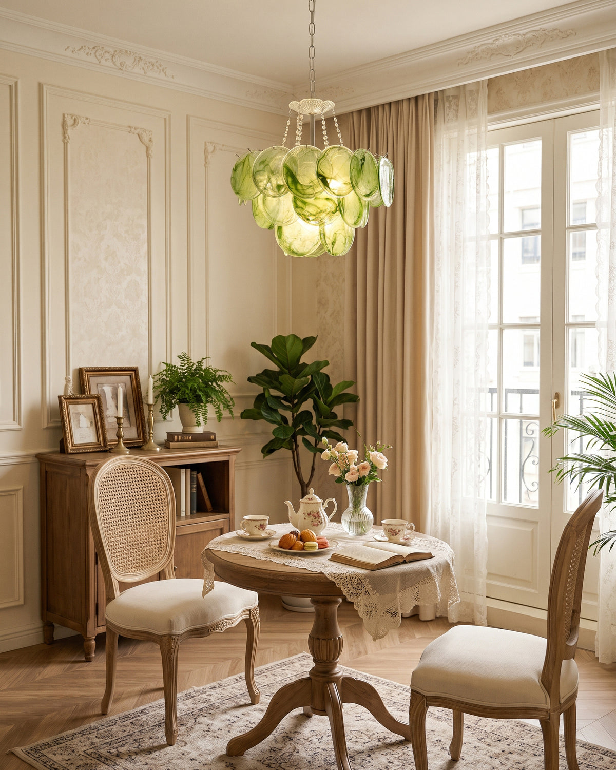 Signe Frosted Scallop Chandelier