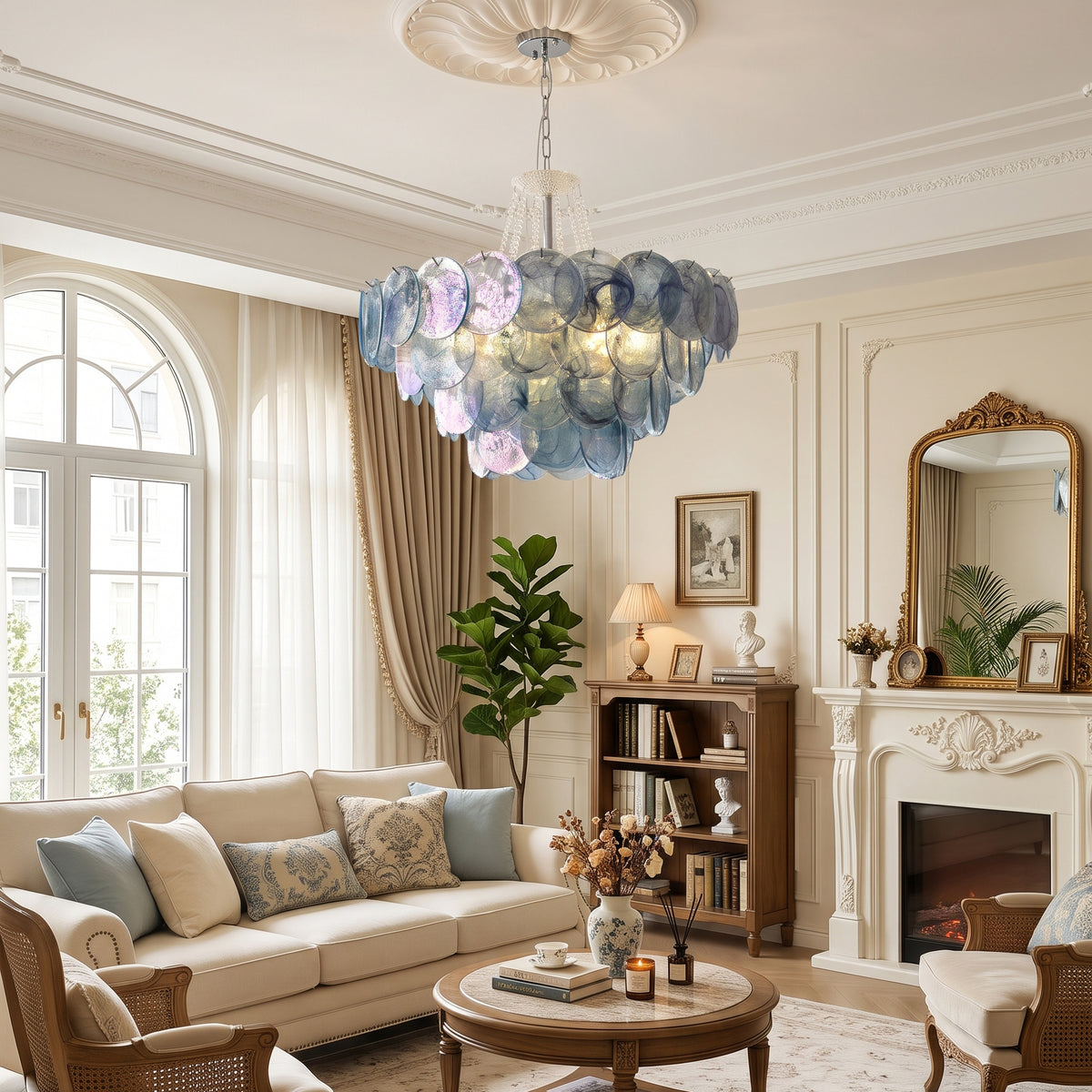 Signe Frosted Scallop Chandelier
