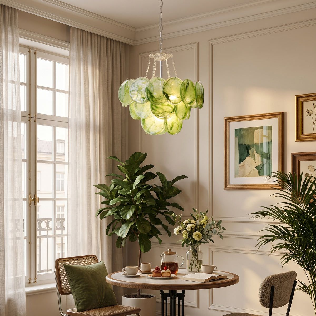 Signe Frosted Scallop Chandelier