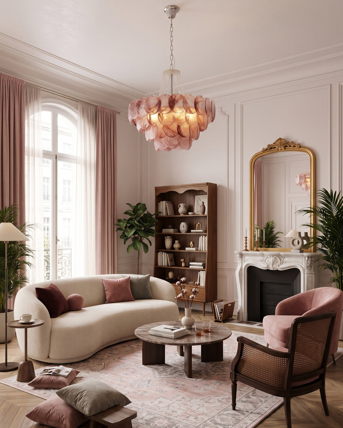 Signe Frosted Scallop Chandelier