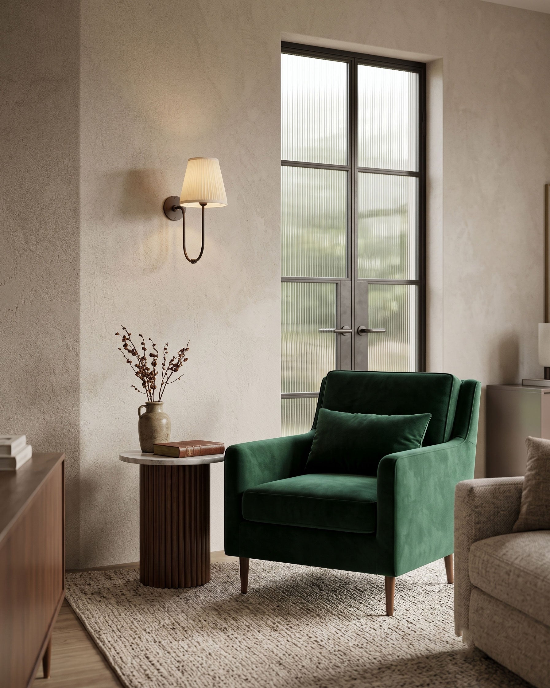 Sybil U-Arm Pleated Wall Sconce