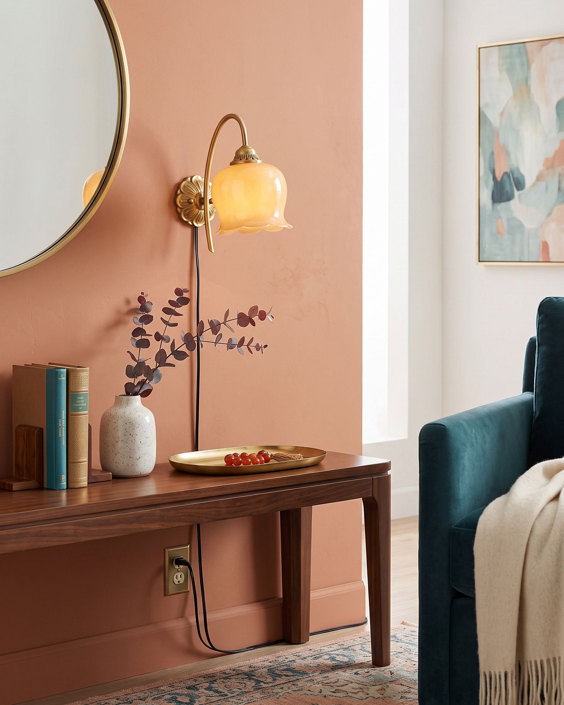 Valley Flower Plug-In Wall Sconce