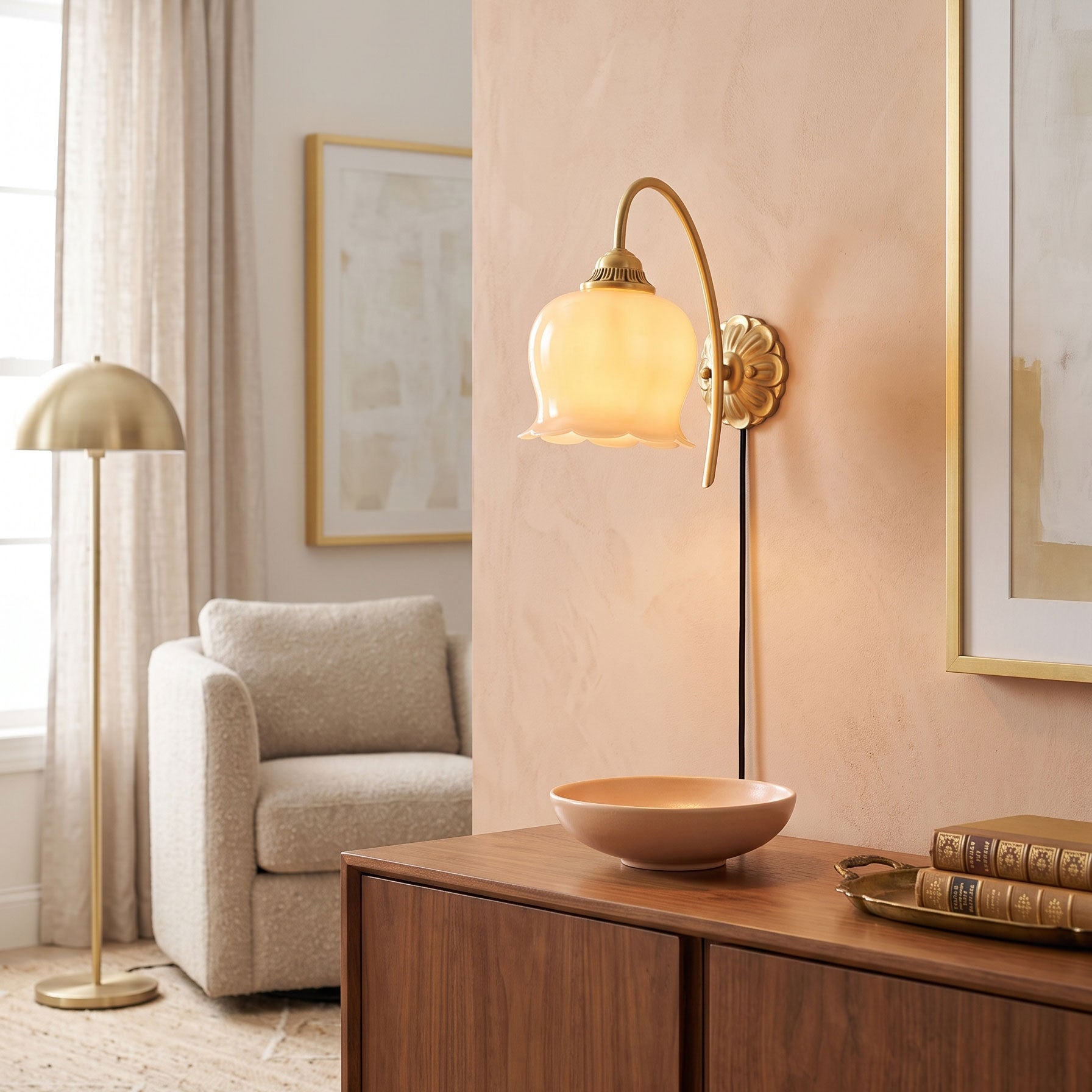 Valley Flower Plug-In Wall Sconce
