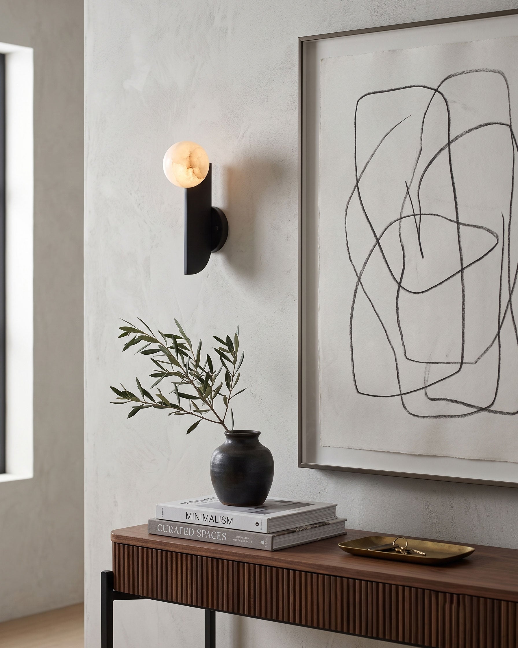 Vaughn Alabaster Sphere Wall Sconce