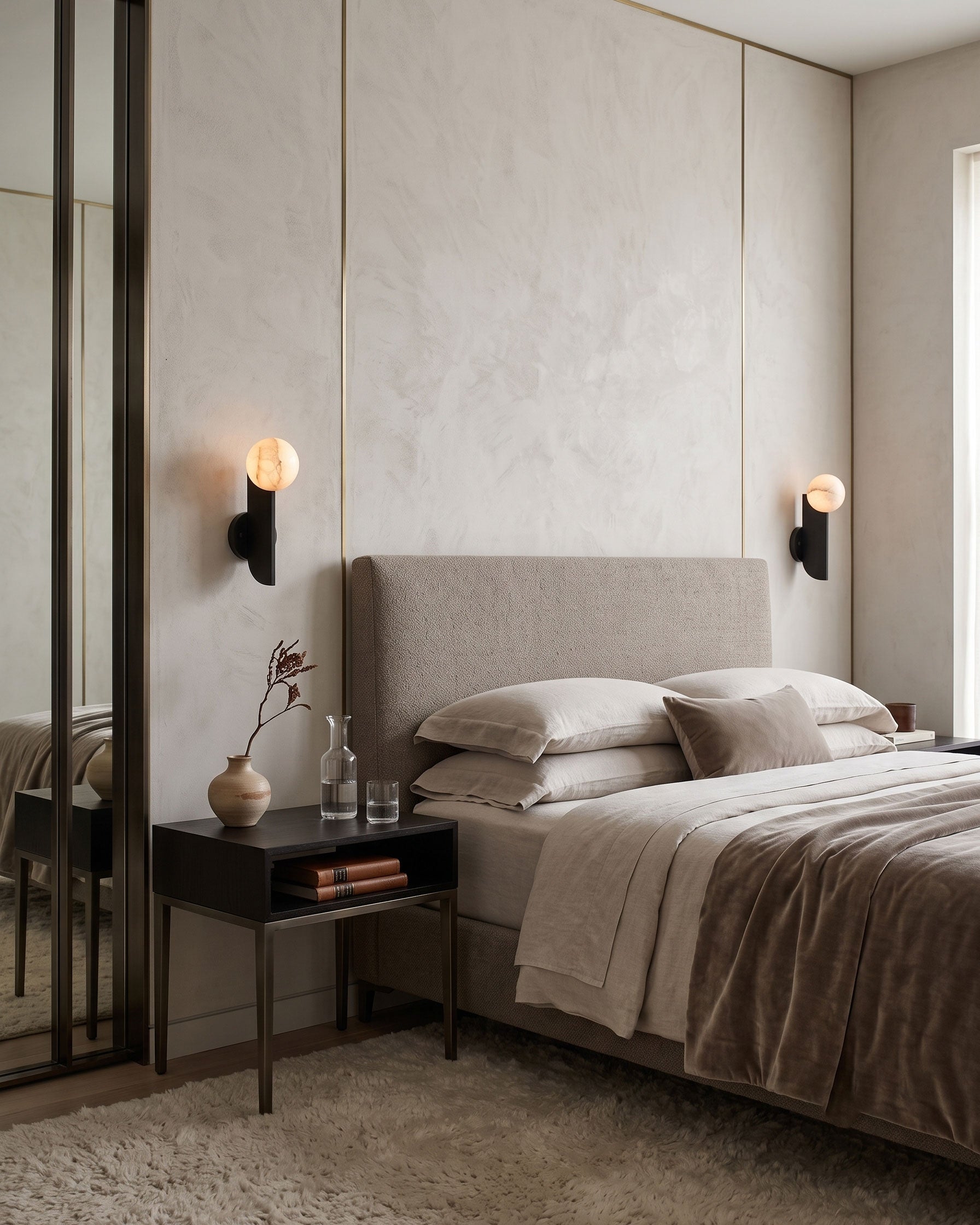 Vaughn Alabaster Sphere Wall Sconce