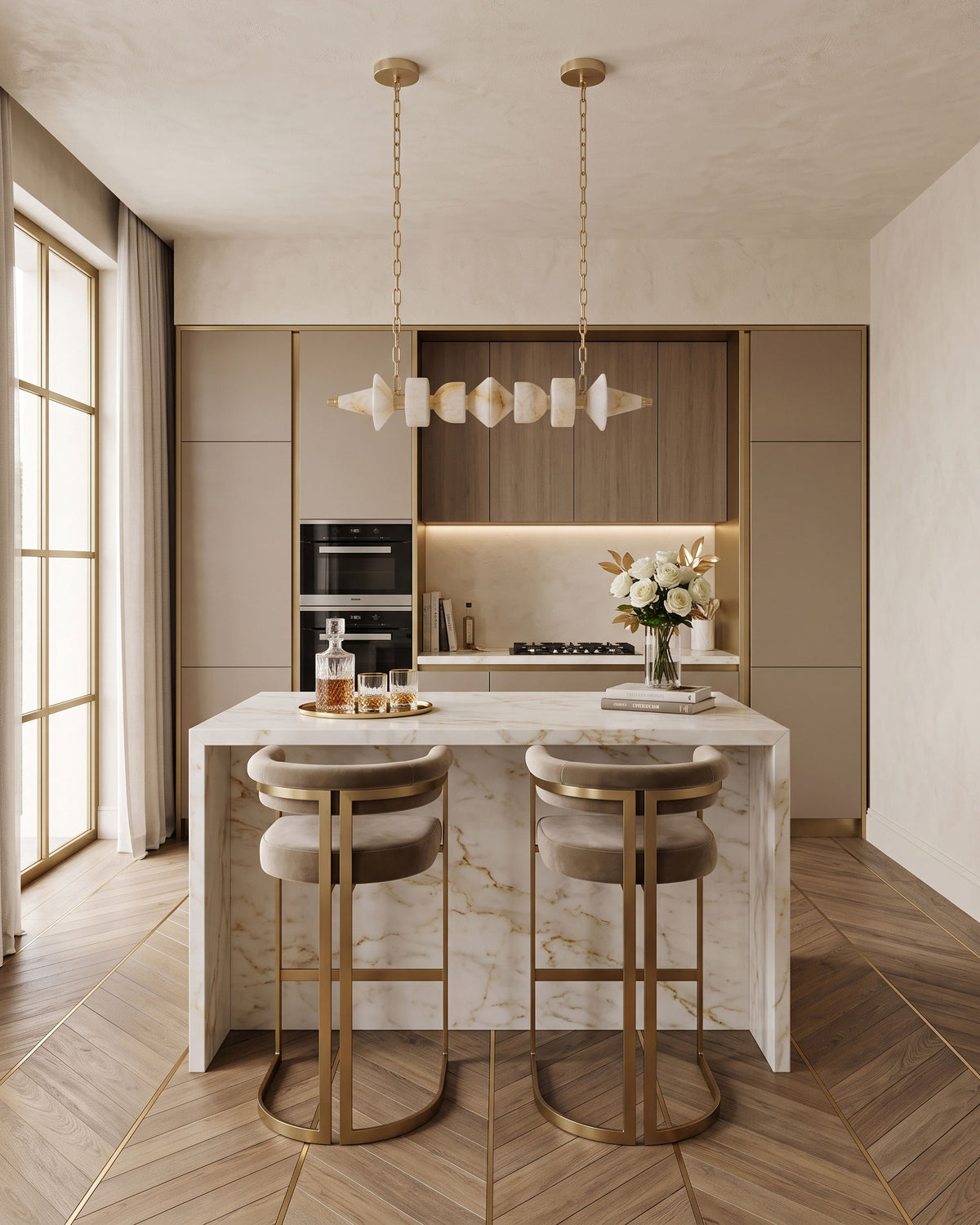 Warrick Linear Alabaster Chandelier