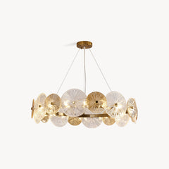 Lampadario Whitaker con dischi in vetro