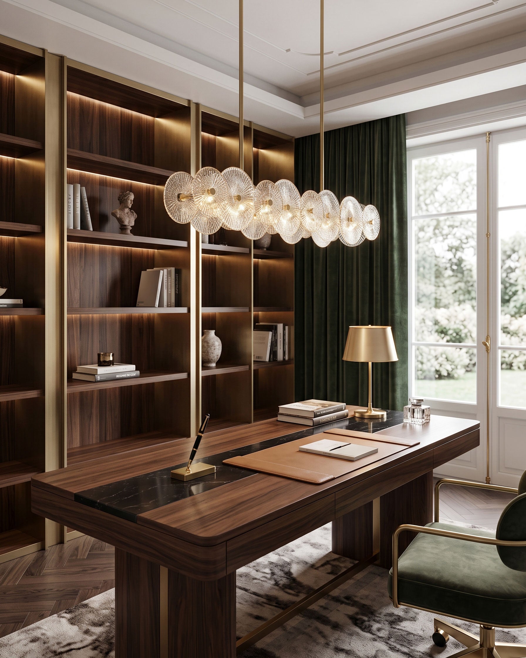 Whitaker Glass Disc Chandelier