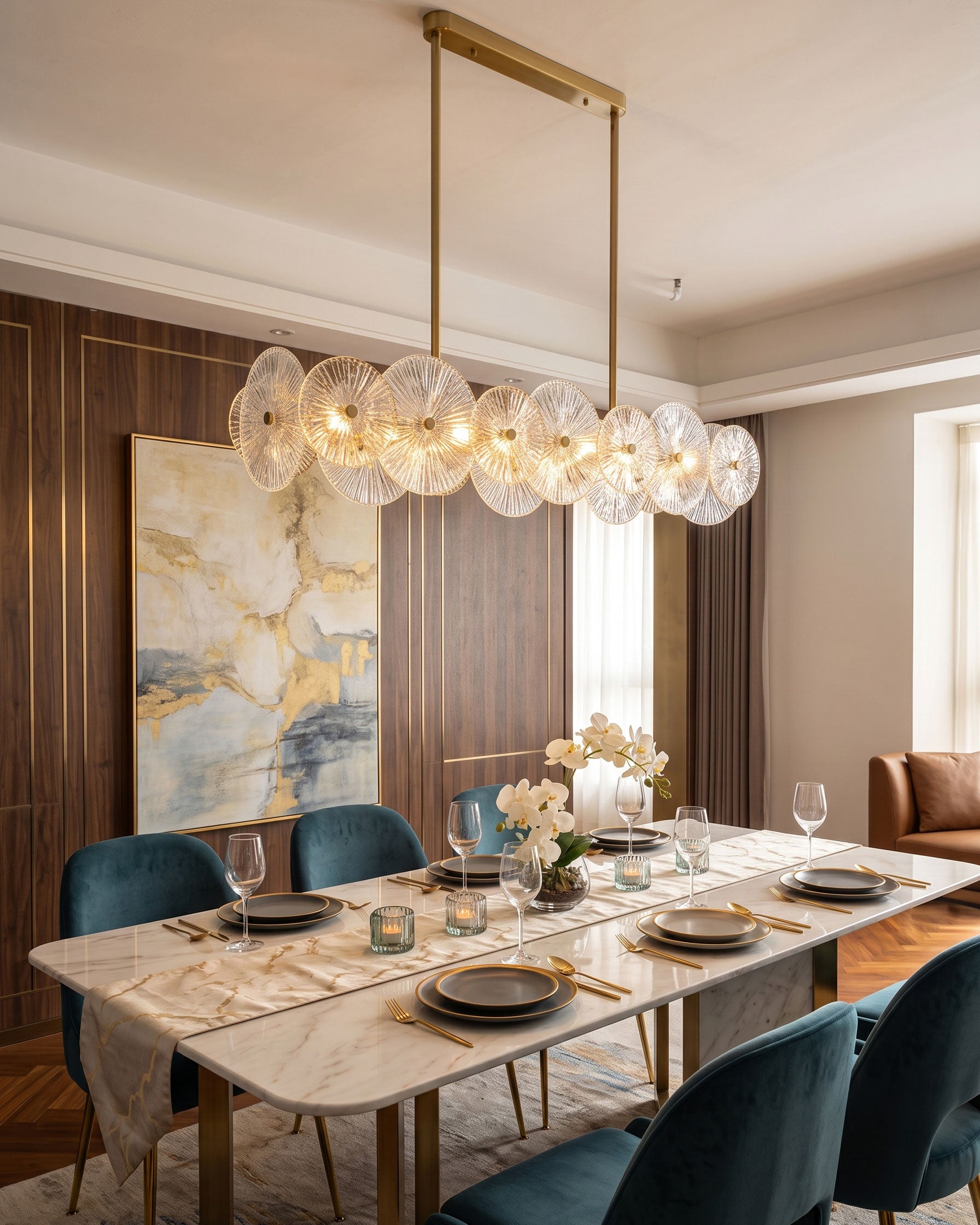 Whitaker Glass Disc Chandelier