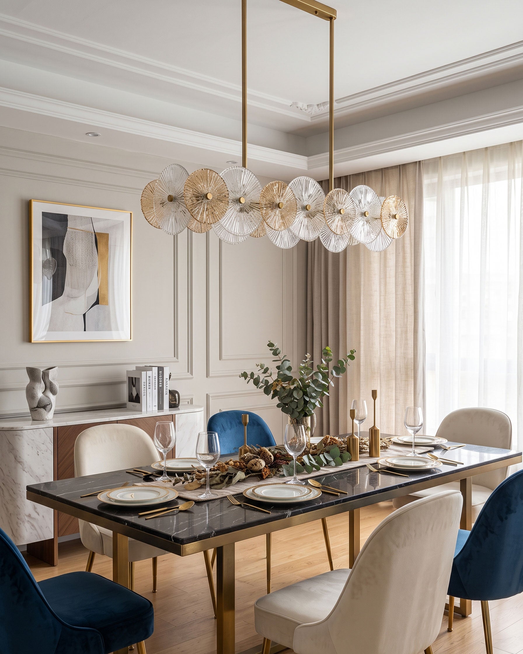 Whitaker Glass Disc Chandelier