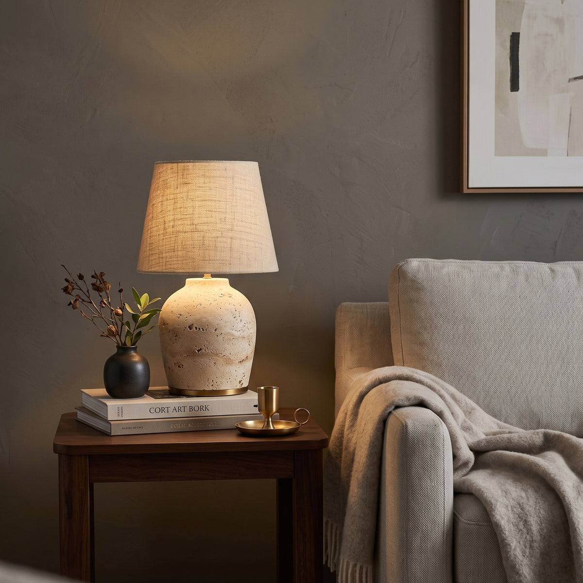 Witten Travertine Table Lamp