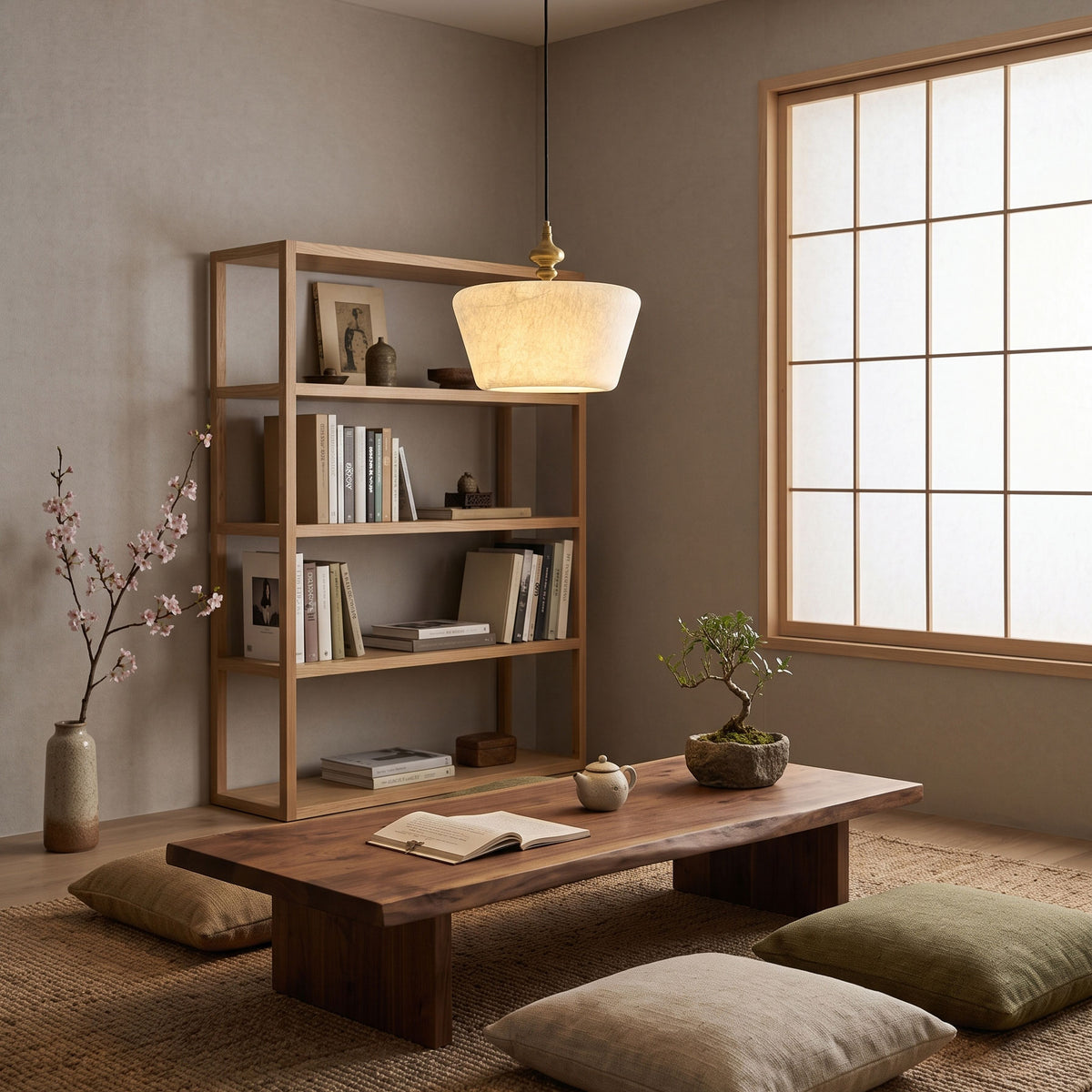Zebulon Mulberry Silk Pendant Light