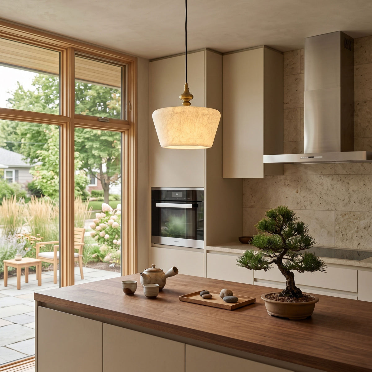 Zebulon Mulberry Silk Pendant Light