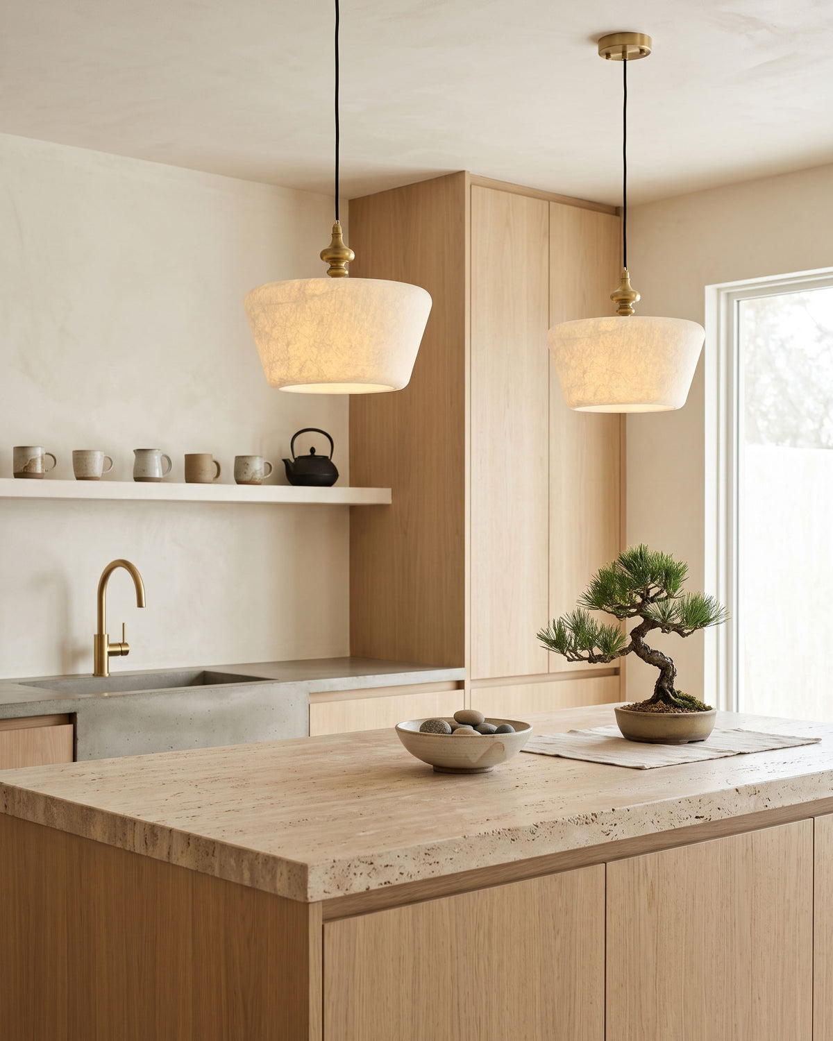 Zebulon Mulberry Silk Pendant Light