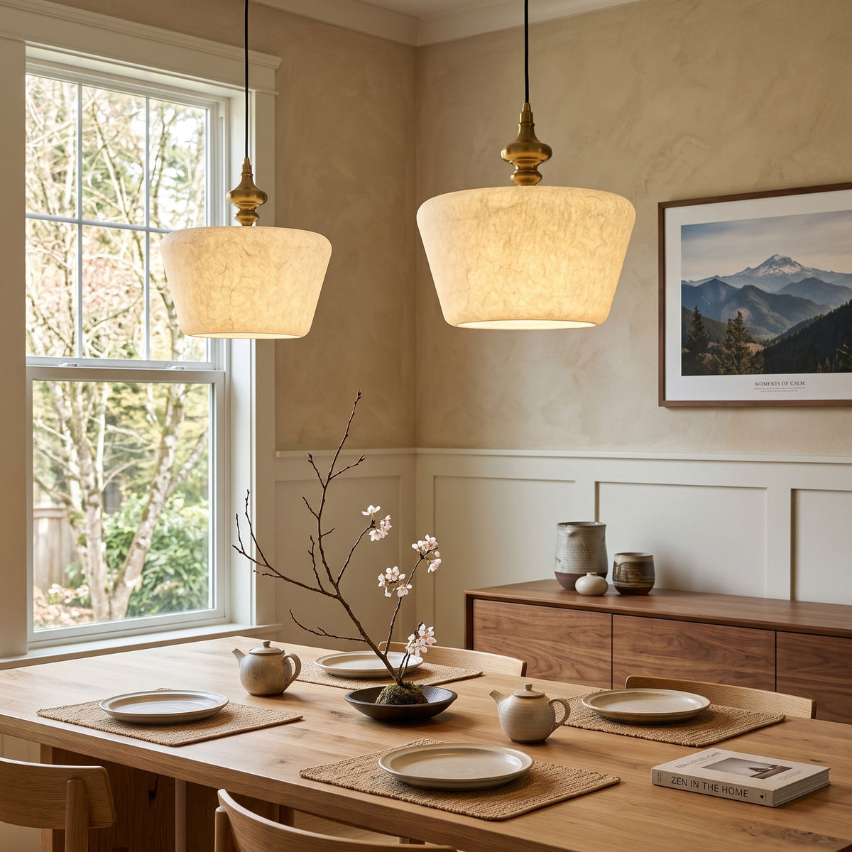 Zebulon Mulberry Silk Pendant Light