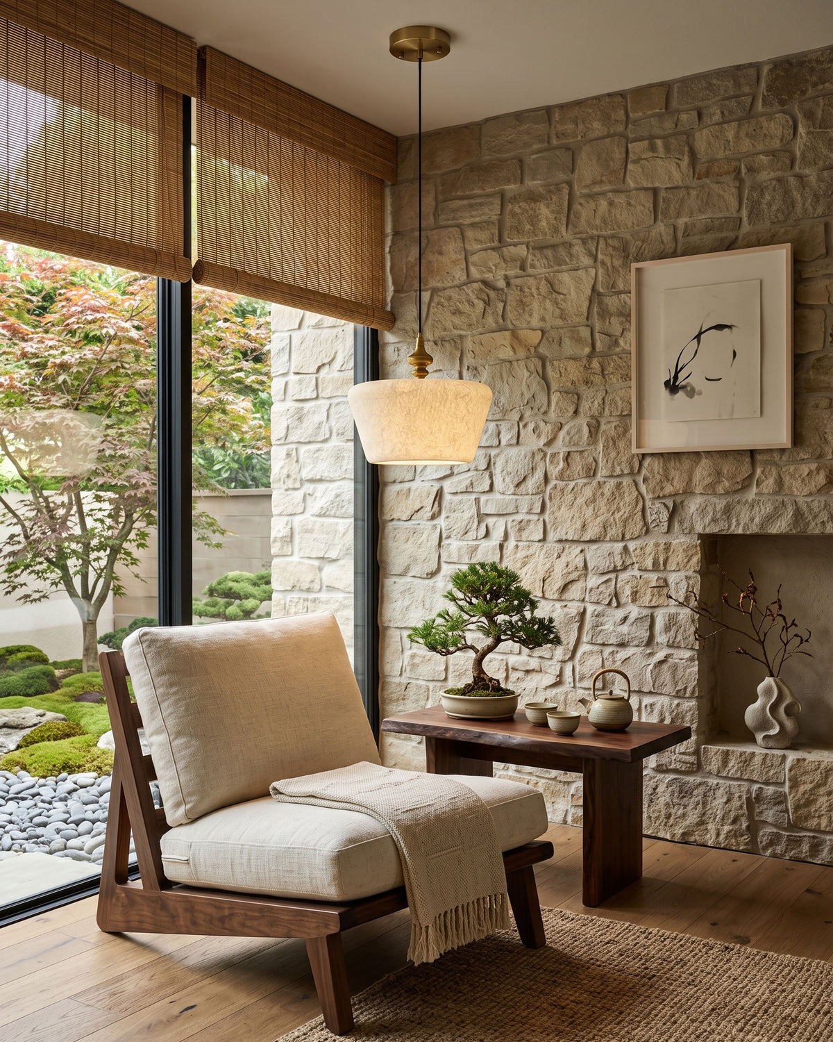 Zebulon Mulberry Silk Pendant Light