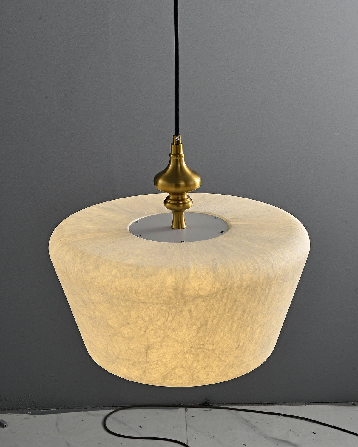 Zebulon Mulberry Silk Pendant Light