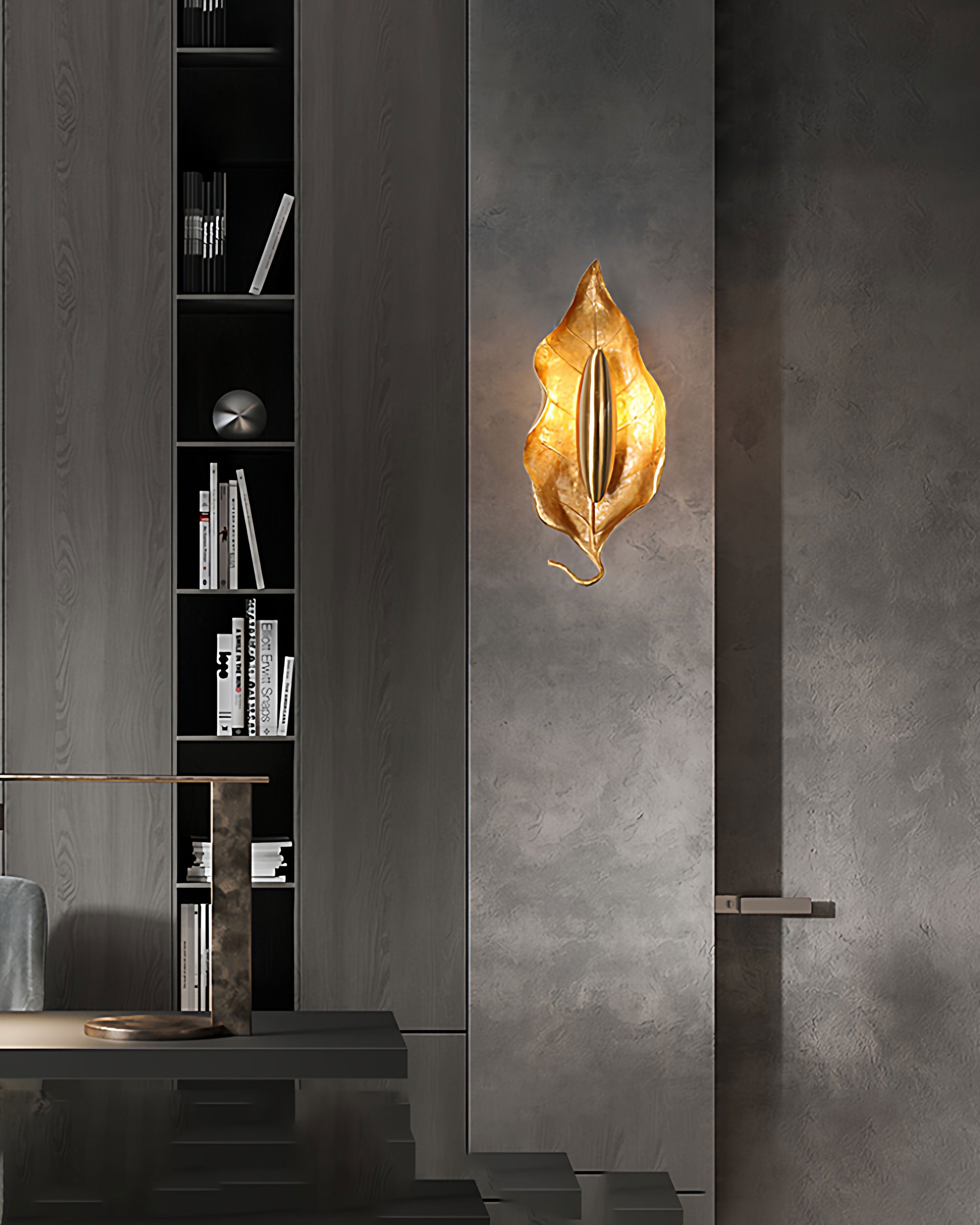 Rayonshine Zephyr Golden Leaf Wall Sconce — Detail View 15
