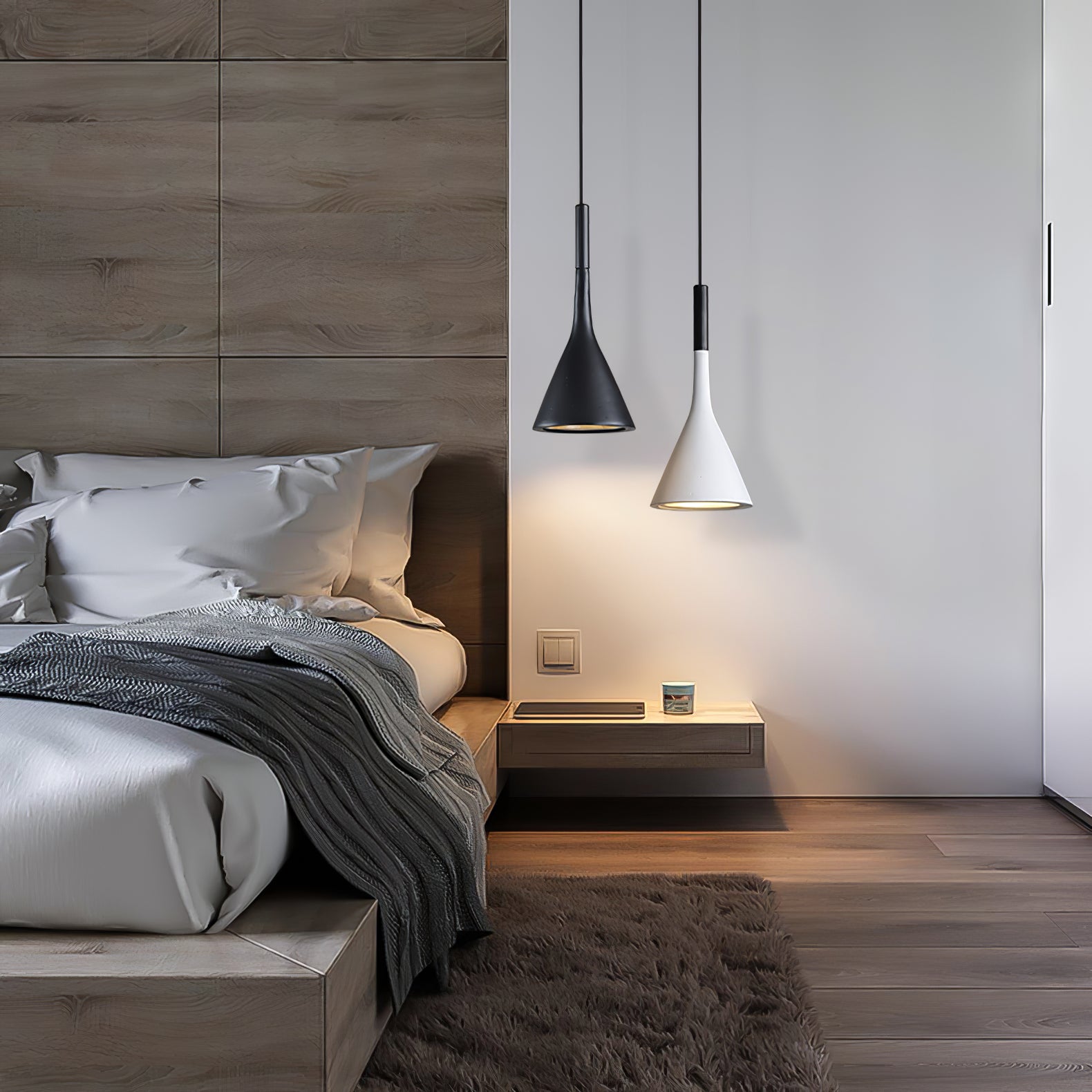 Lampe à suspension en résine Aplomb