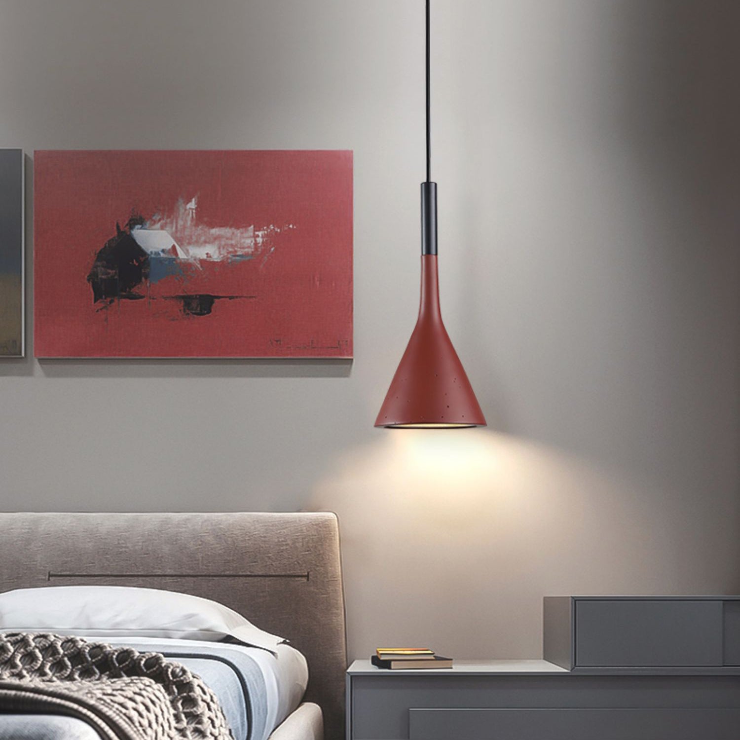 Lampe à suspension en résine Aplomb